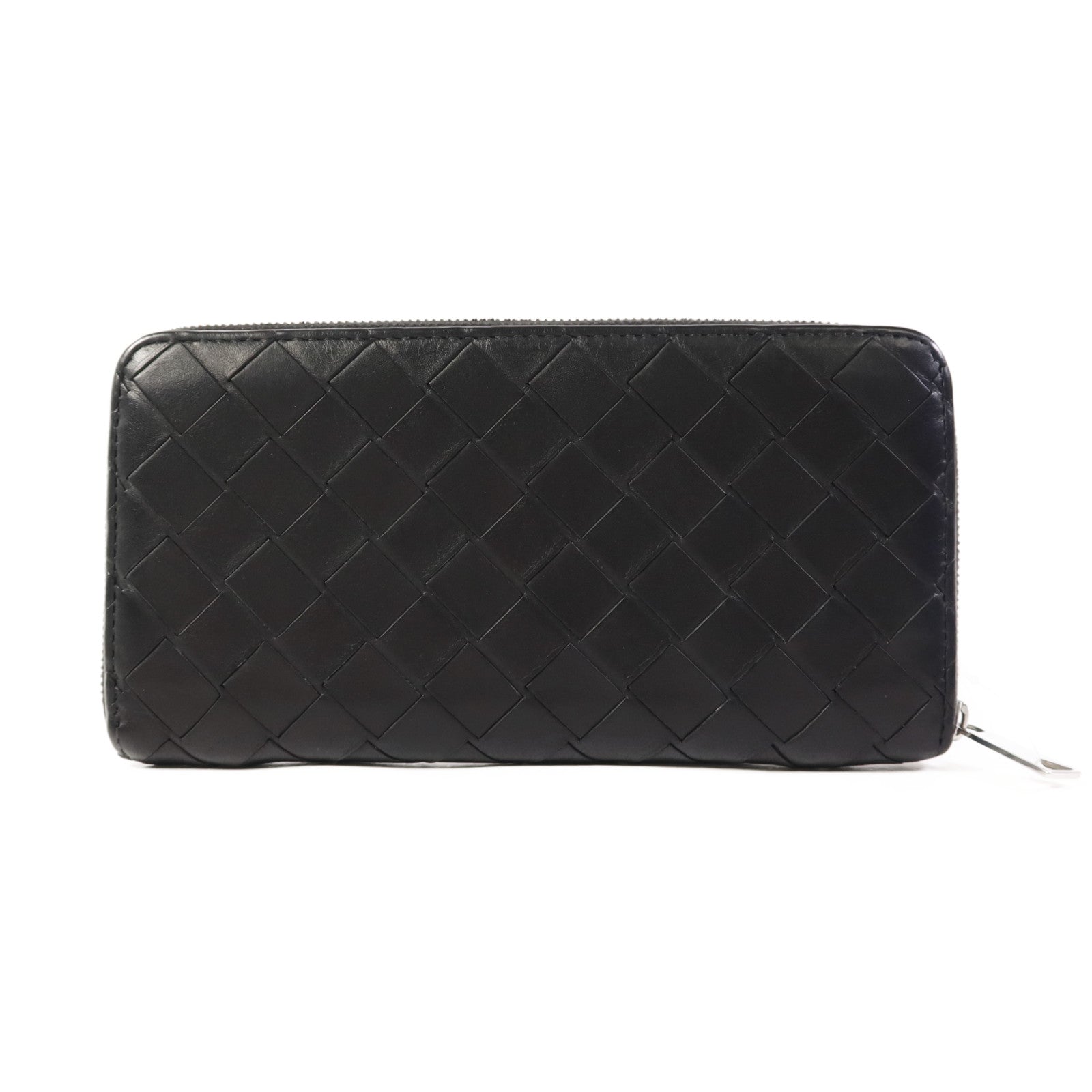 BOTTEGA VENETA 織紋皮革Long Round Wallet銀扣長錢包
