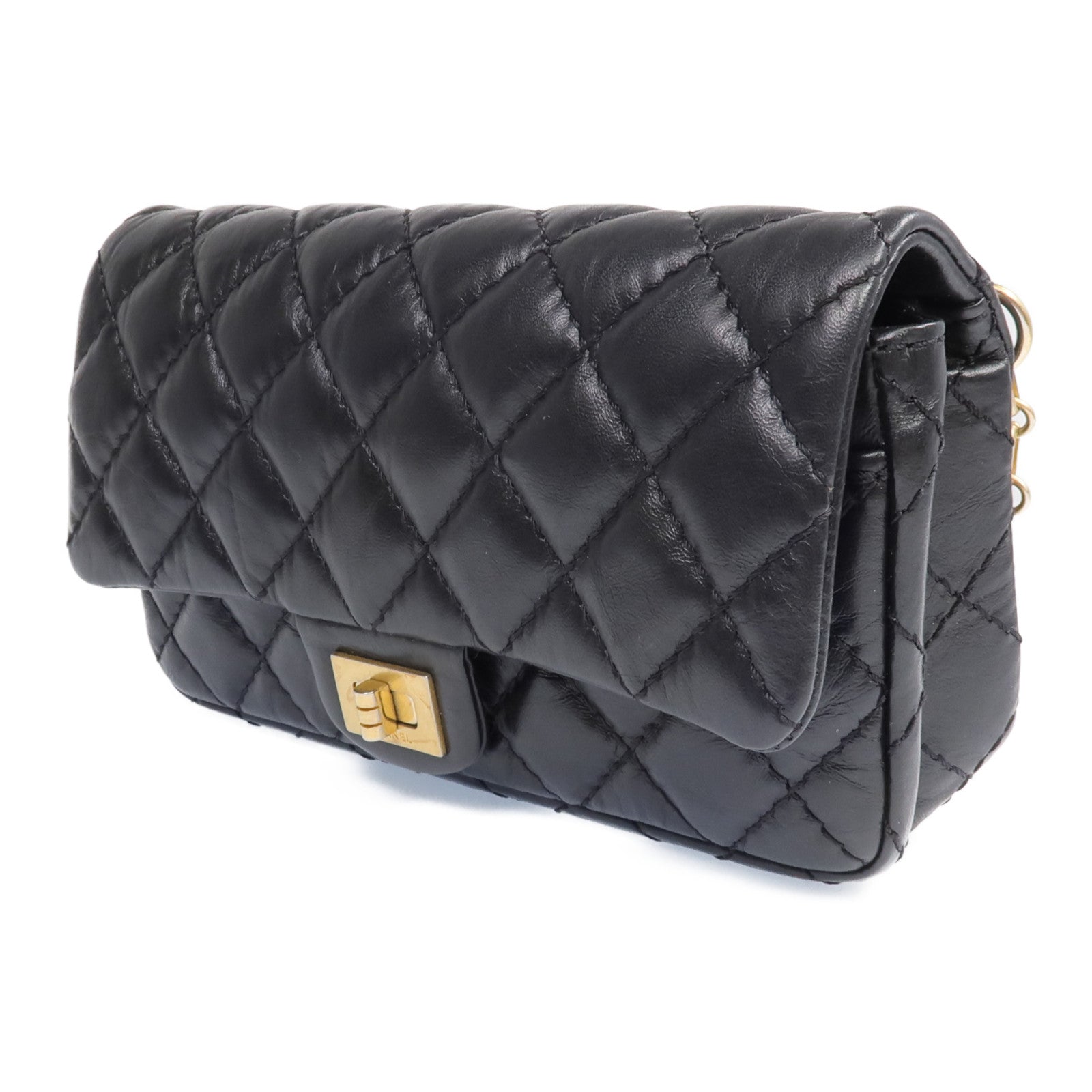 CHANEL 【激減優惠】牛皮皮革2.55 Belt Bag金扣鏈帶肩背袋