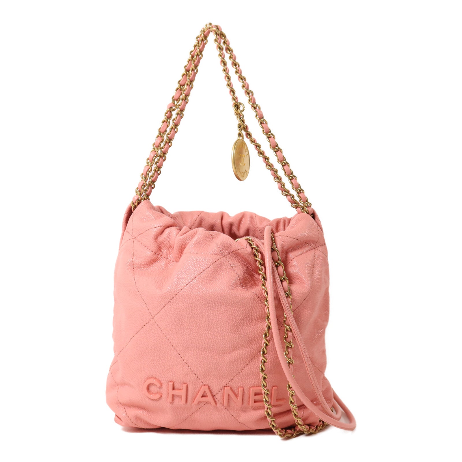CHANEL 牛皮皮革Chanel 22 Mini鏈帶肩背袋