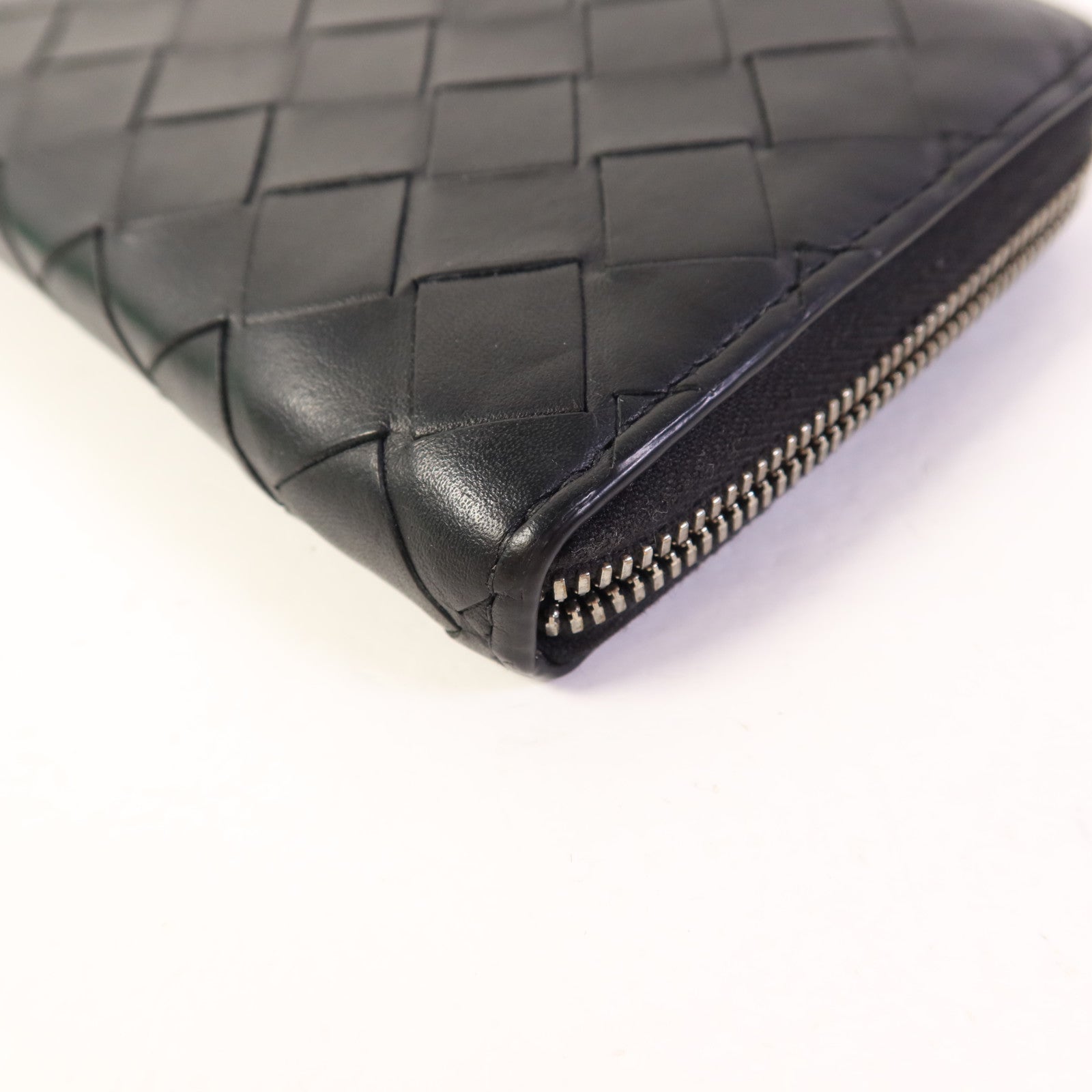 BOTTEGA VENETA 織紋皮革Long Round Wallet銀扣長錢包
