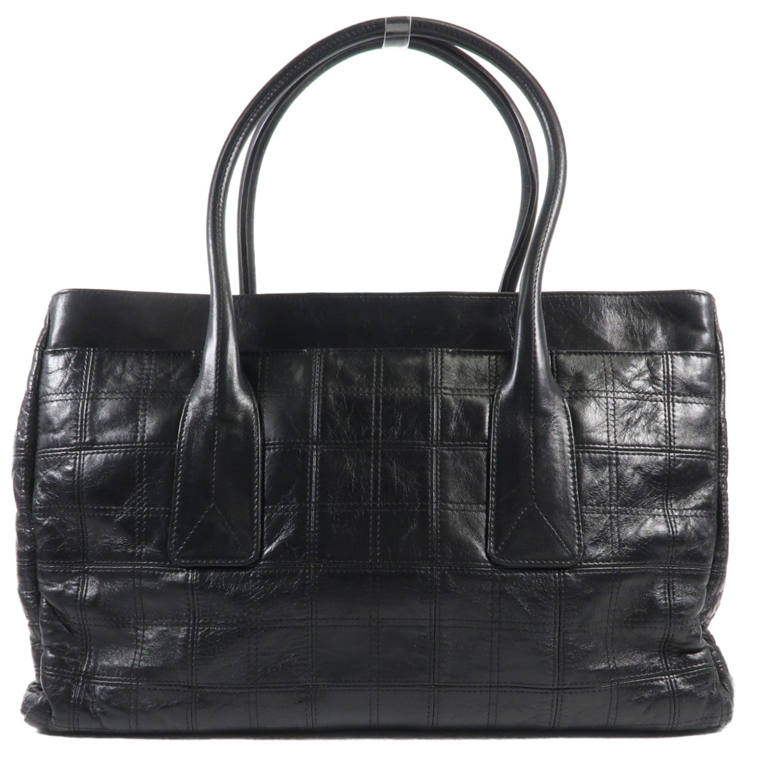 CHANEL 牛皮皮革Tote Bag銀扣手挽袋