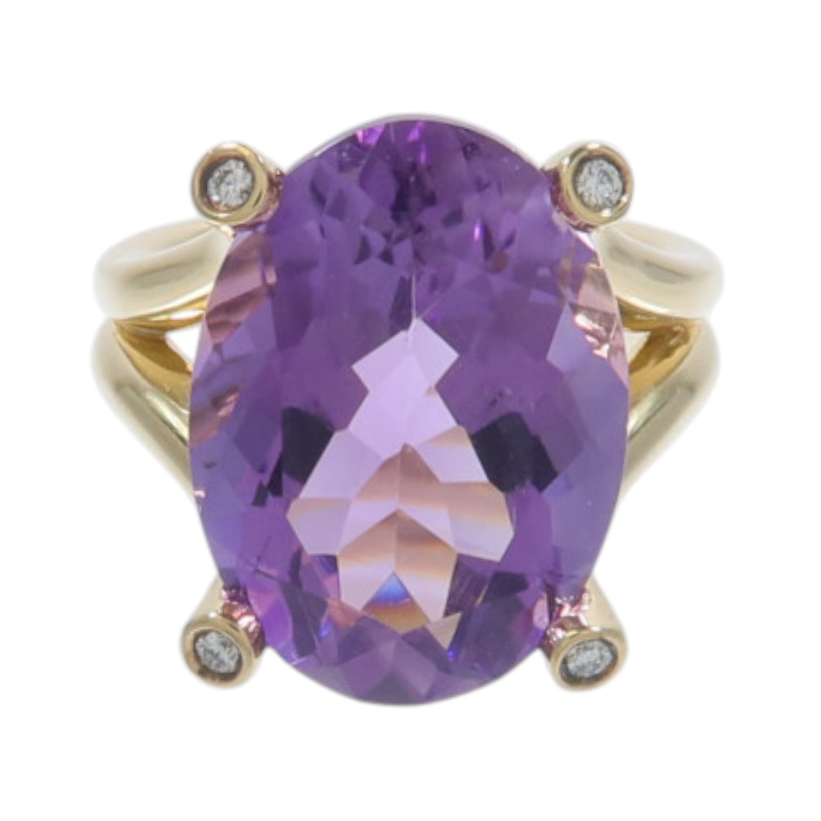 JEWELRY 18K黃金Amethyst Diamond Ring紫水晶/鑽石戒指