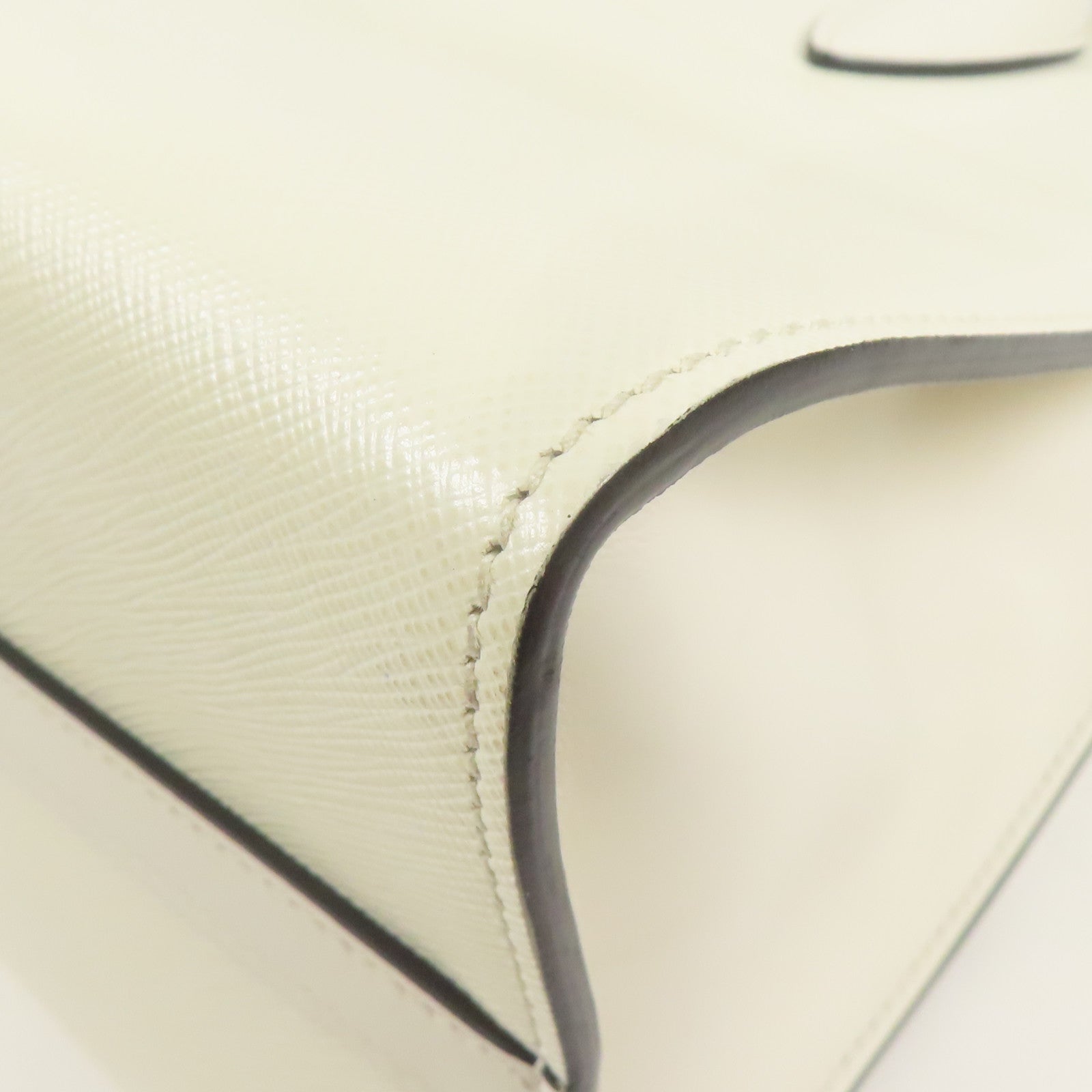 PRADA GHW 2way Shoulder Bag Calfskin Leather White