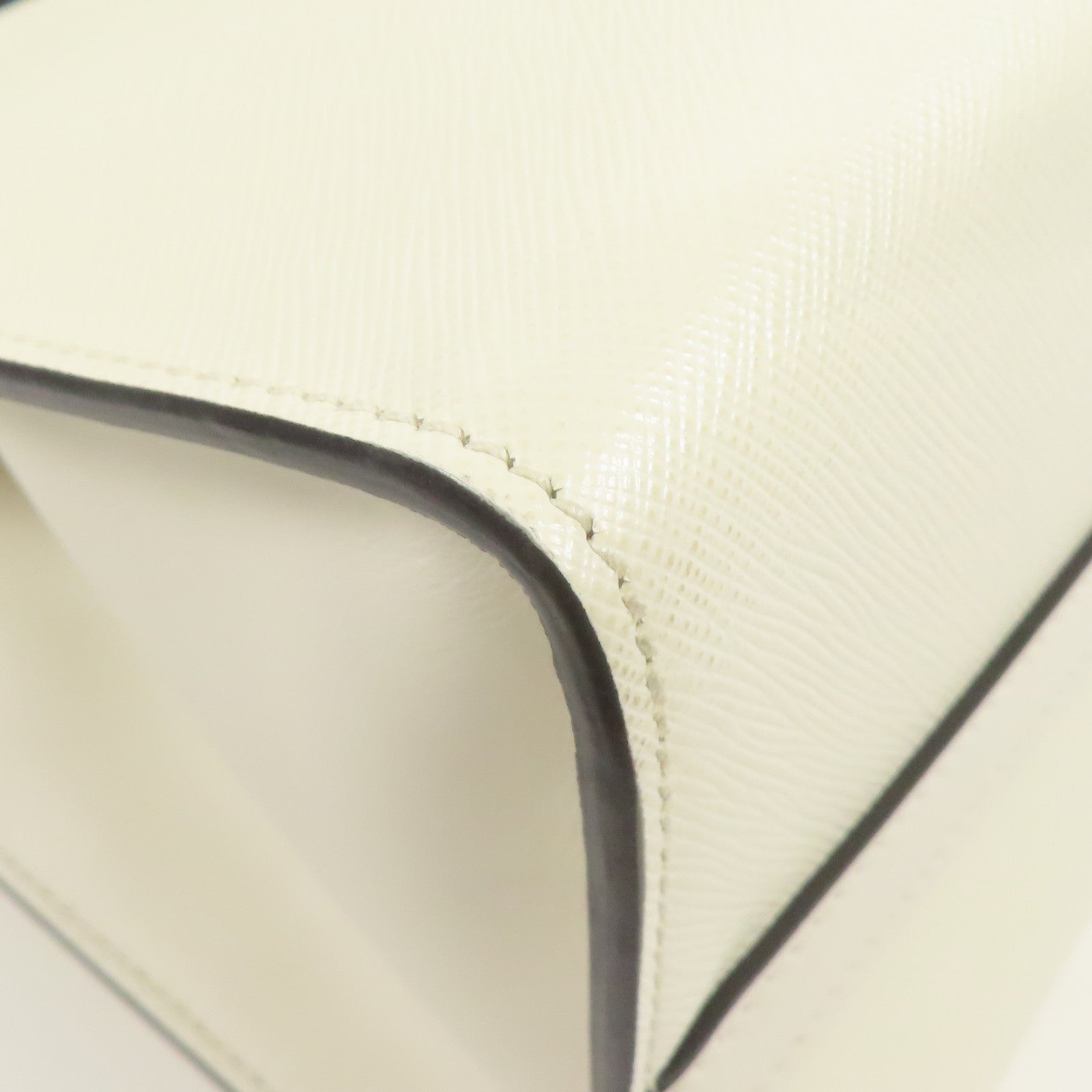 PRADA GHW 2way Shoulder Bag Calfskin Leather White