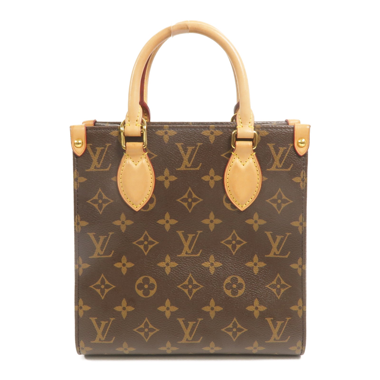 LOUIS VUITTON Monogram Sac Plat BB金扣手挽肩背兩用袋
