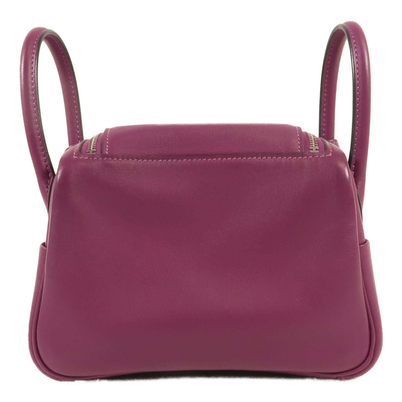 HERMES Swift皮革Mini Lindy銀扣手挽肩背兩用袋Anemone