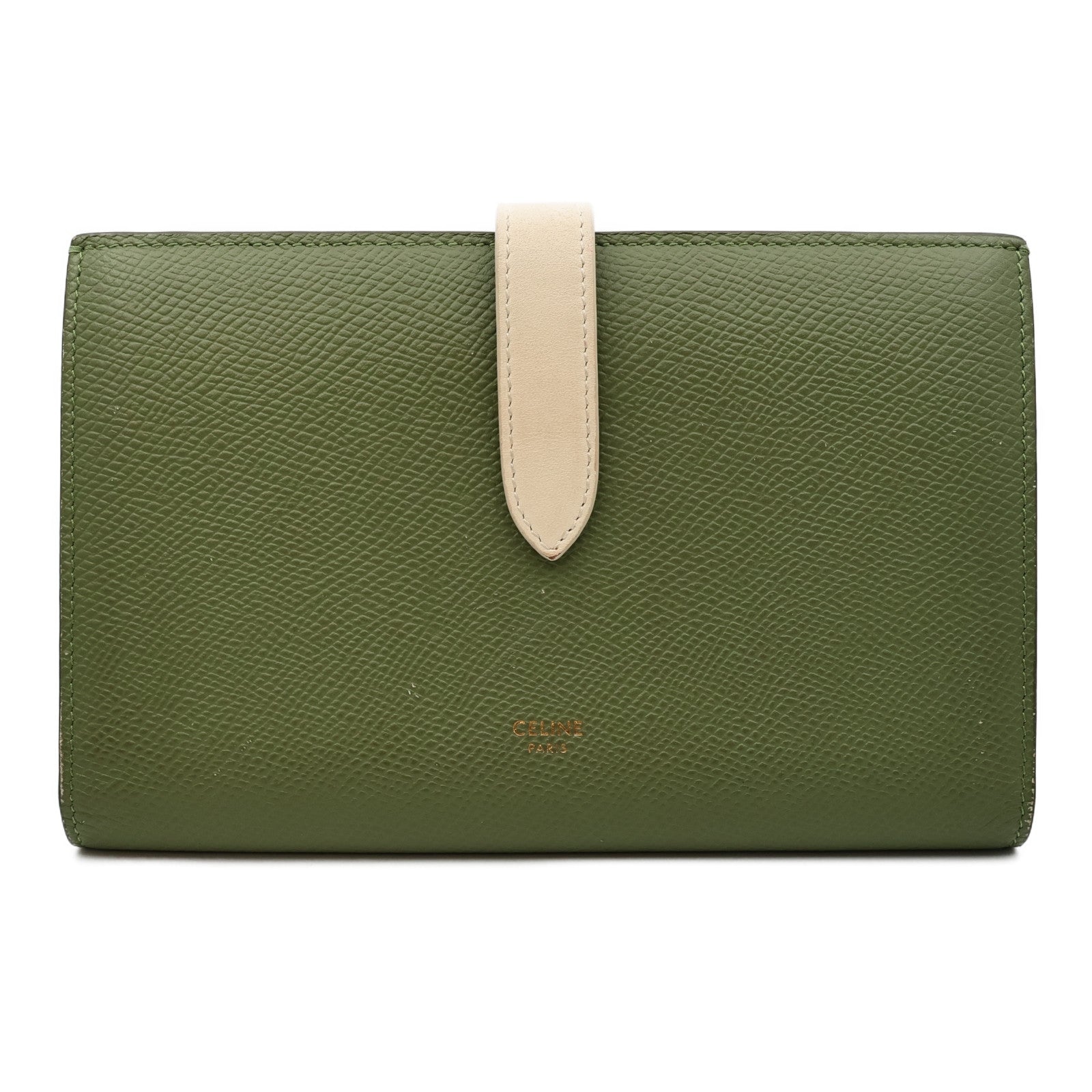 CELINE 牛皮皮革Large Strap Wallet金扣長錢包