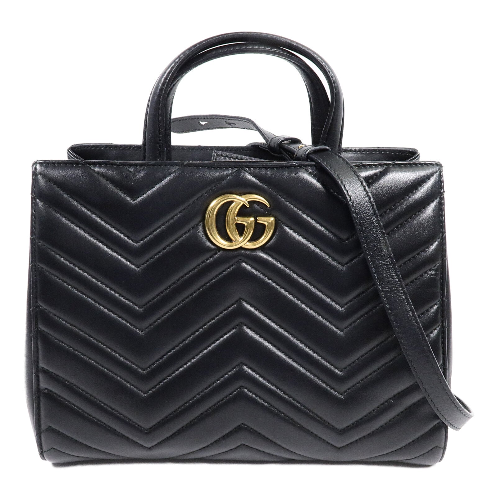 GUCCI 牛皮皮革GG Marmont Handbag手挽肩背兩用袋