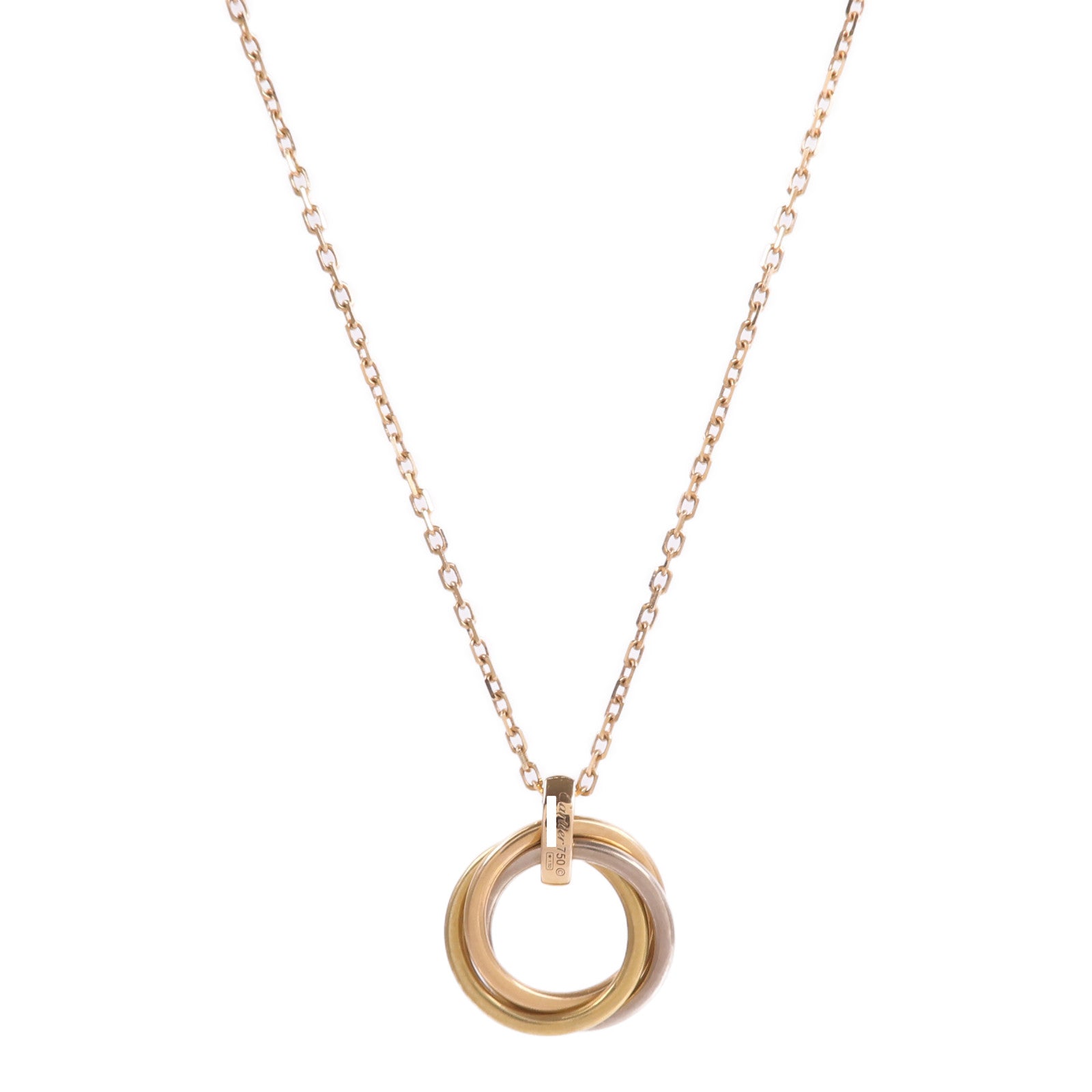 CARTIER 18K黃金/白金/玫瑰金Trinity Diamond Necklace鑽石項鍊