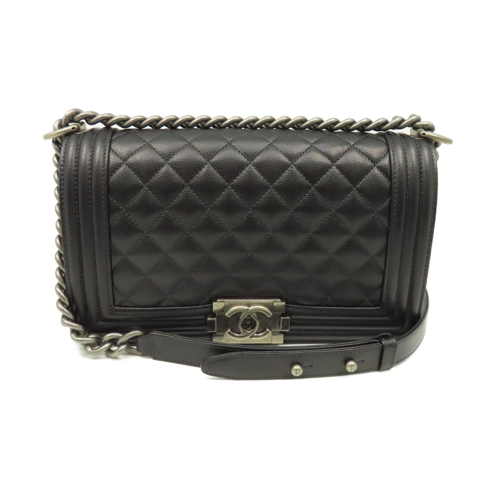 CHANEL **【激減優惠】菱格羊皮皮革Mini Gigarette Box金扣鏈帶肩背袋淺綠色