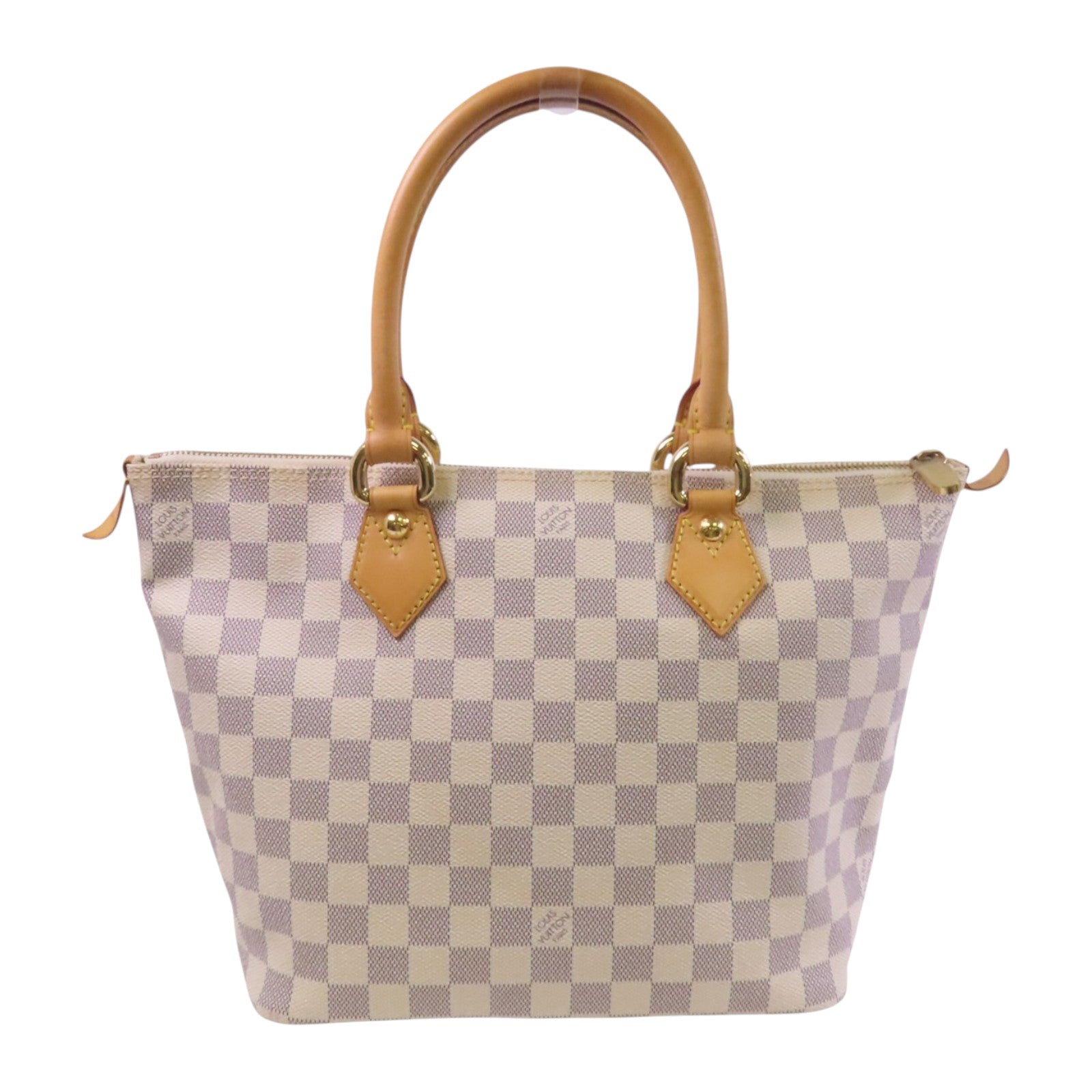 LOUIS VUITTON Damier Azur Saleya PM金扣手挽袋