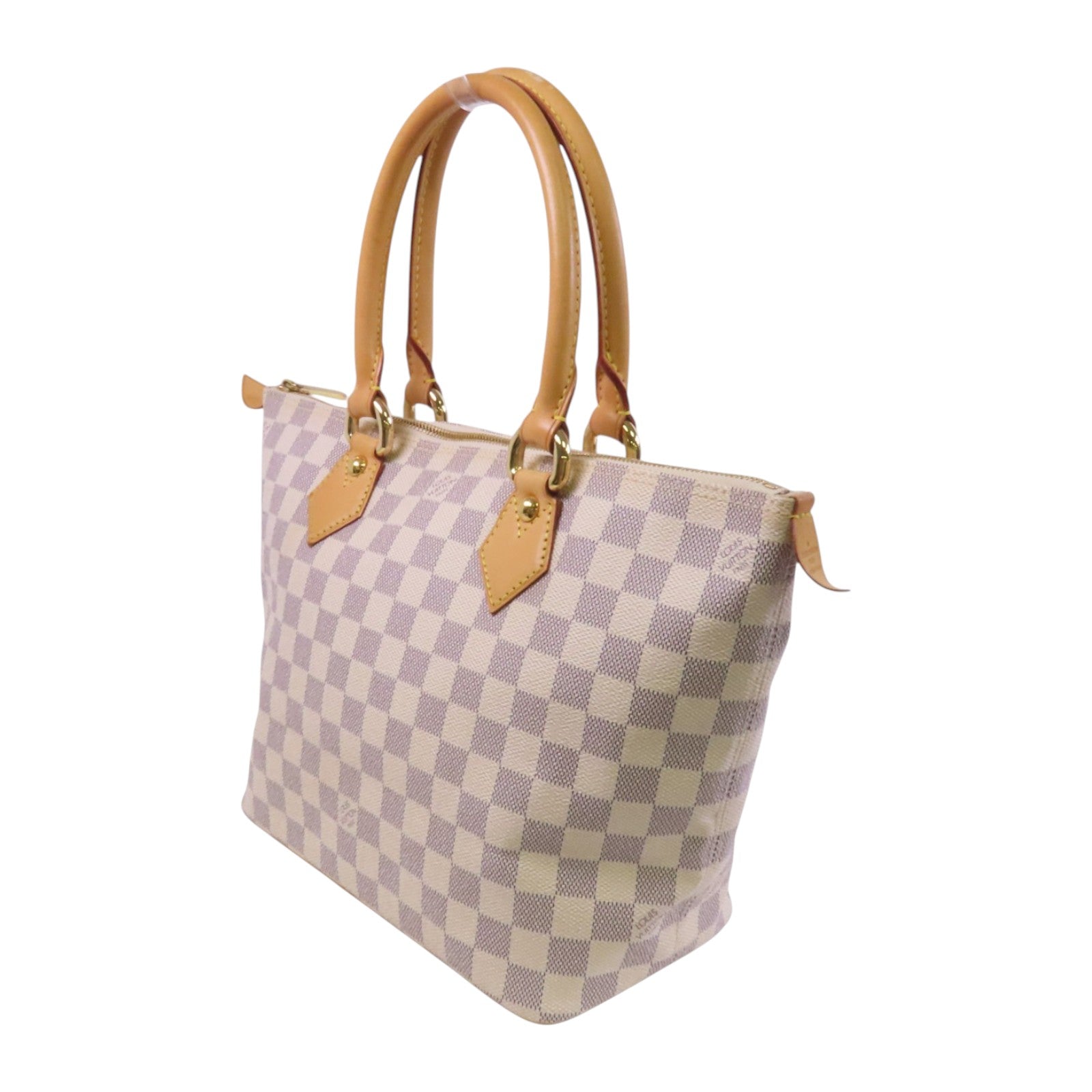 LOUIS VUITTON Damier Azur Saleya PM金扣手挽袋