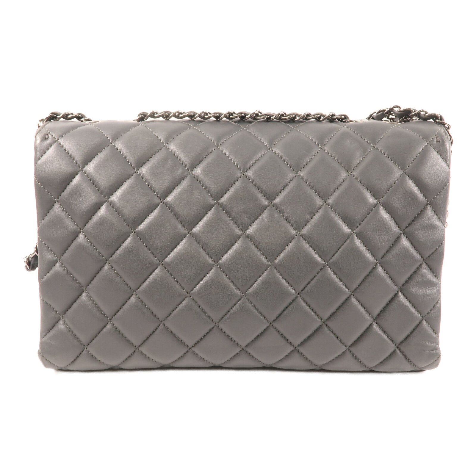 CHANEL 羊皮皮革Shoulder Bag銀扣鏈帶肩背袋