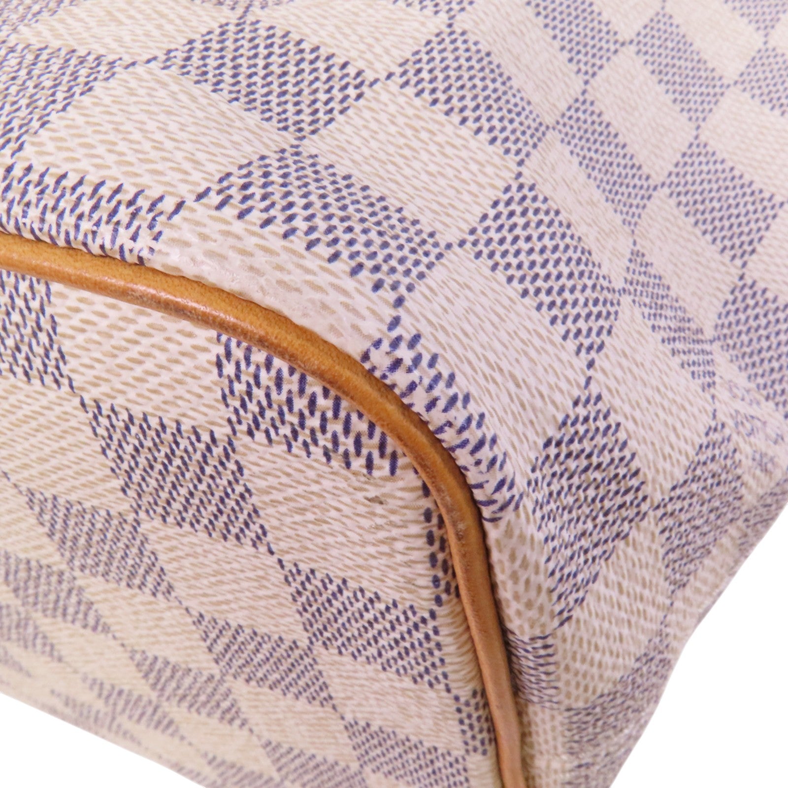 LOUIS VUITTON Damier Azur Saleya PM金扣手挽袋