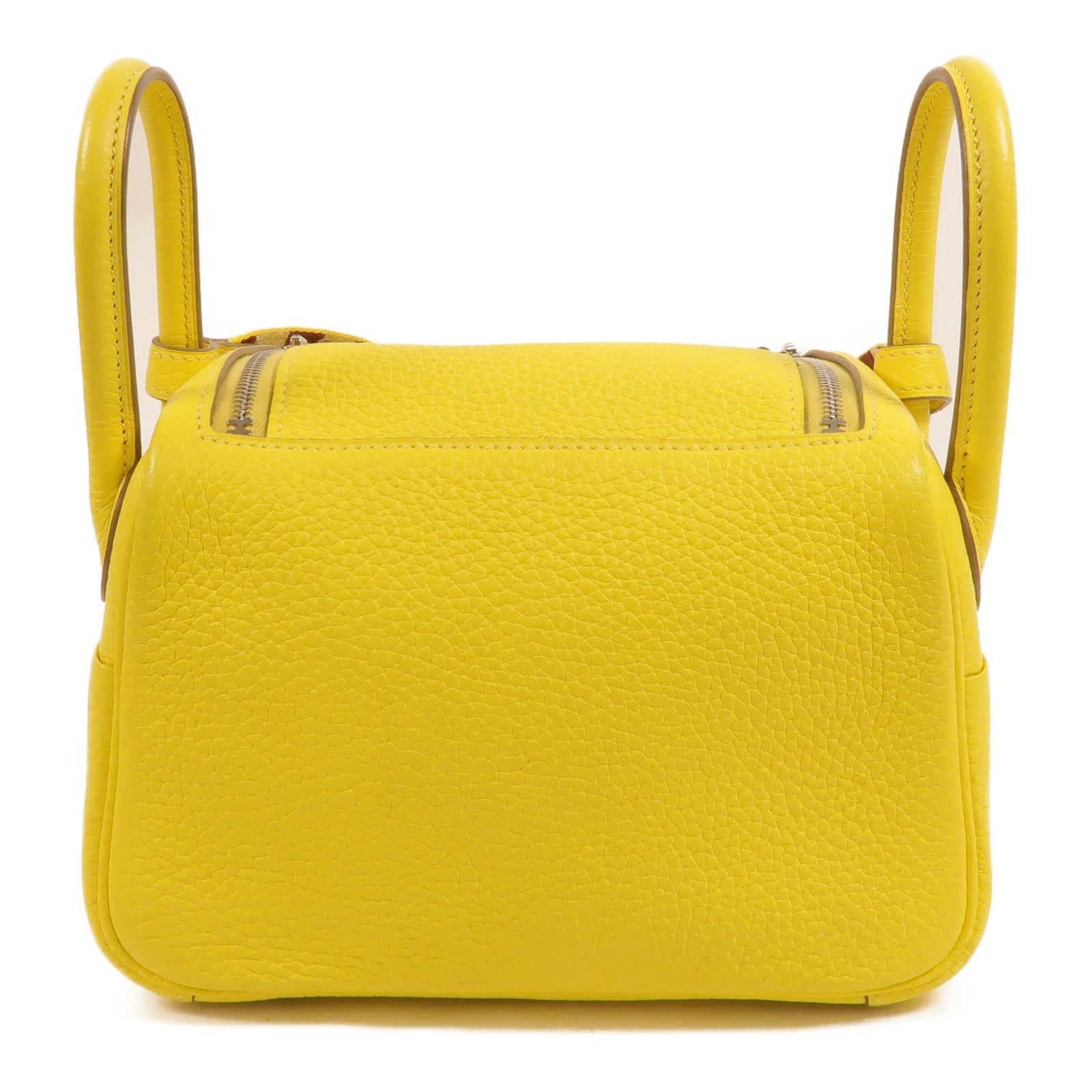 HERMES Clemence皮革Mini Lindy金扣手挽肩背兩用袋Lime