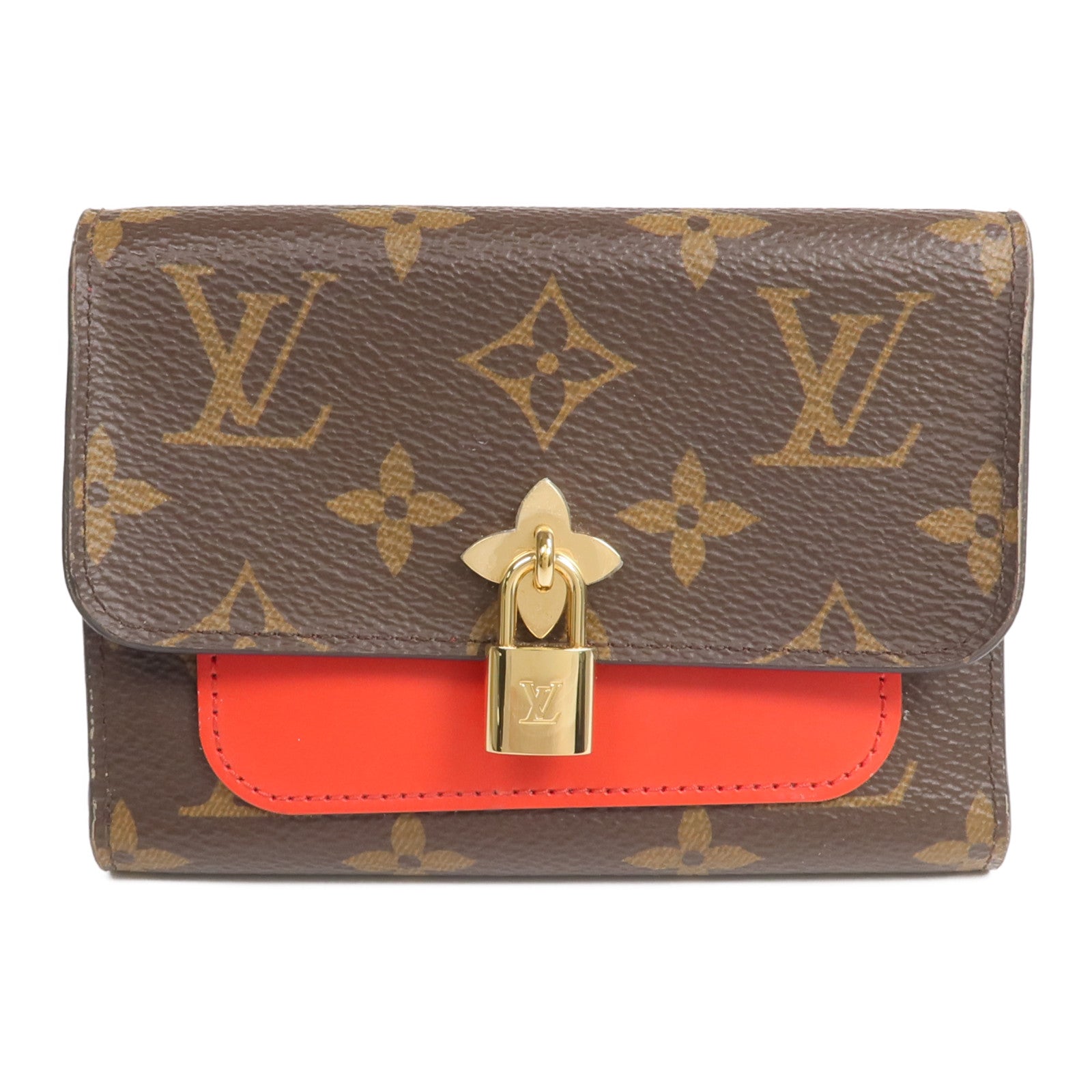 LOUIS VUITTON Monogram Flower Lock金扣錢包