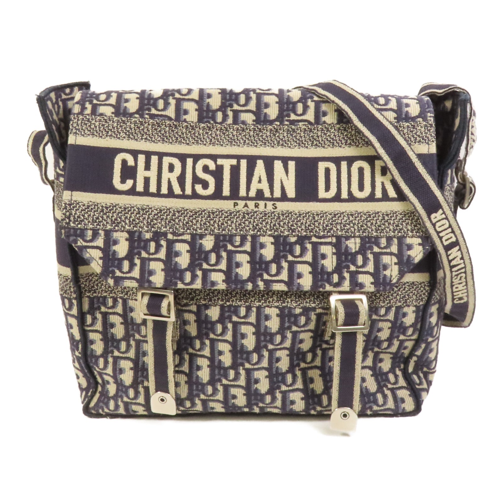 Dior 【激減優惠】帆布Medium Diorcamp Bag銀扣肩背袋