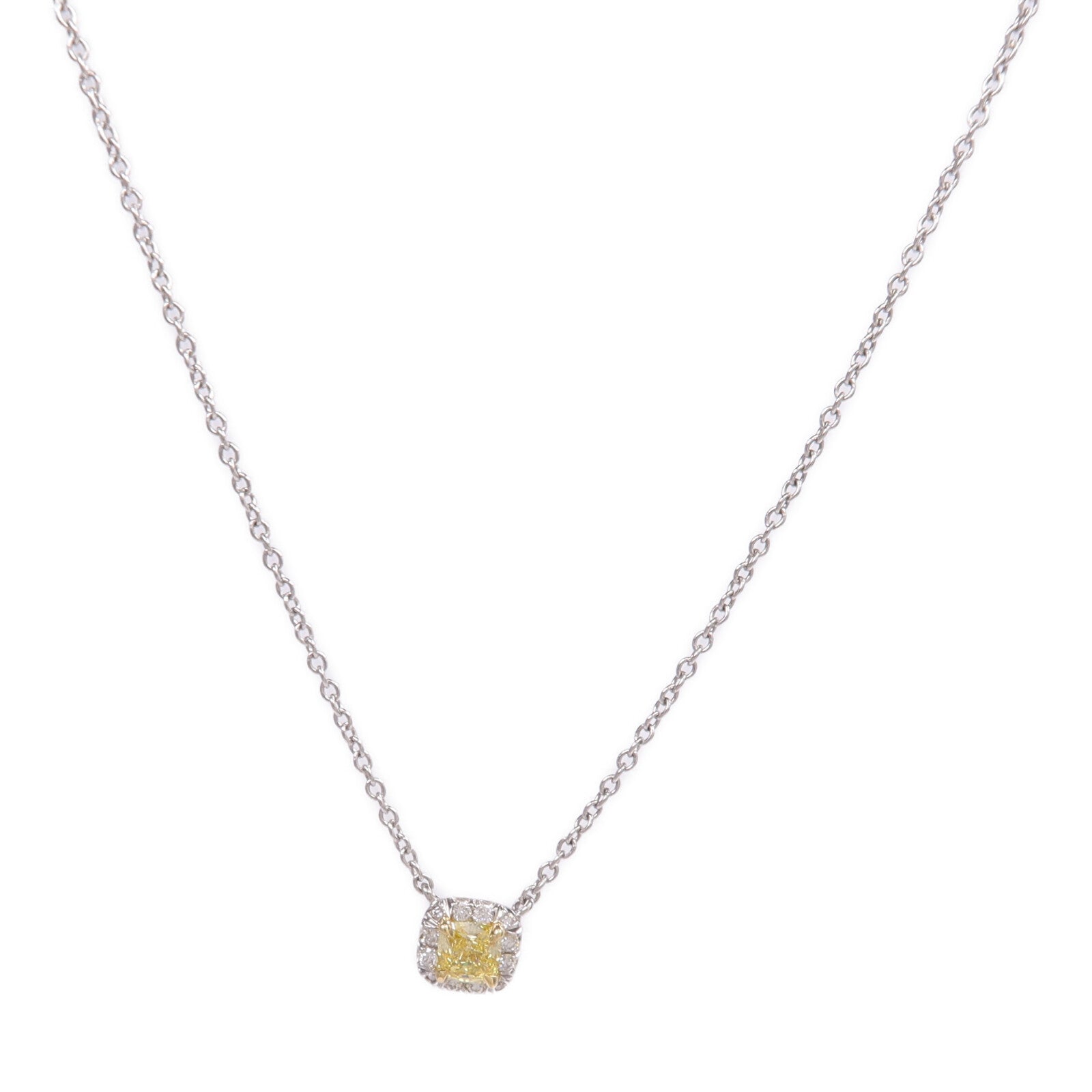 TIFFANY&CO PT950鉑金/18K黃金Diamond Necklae鑽石項鍊