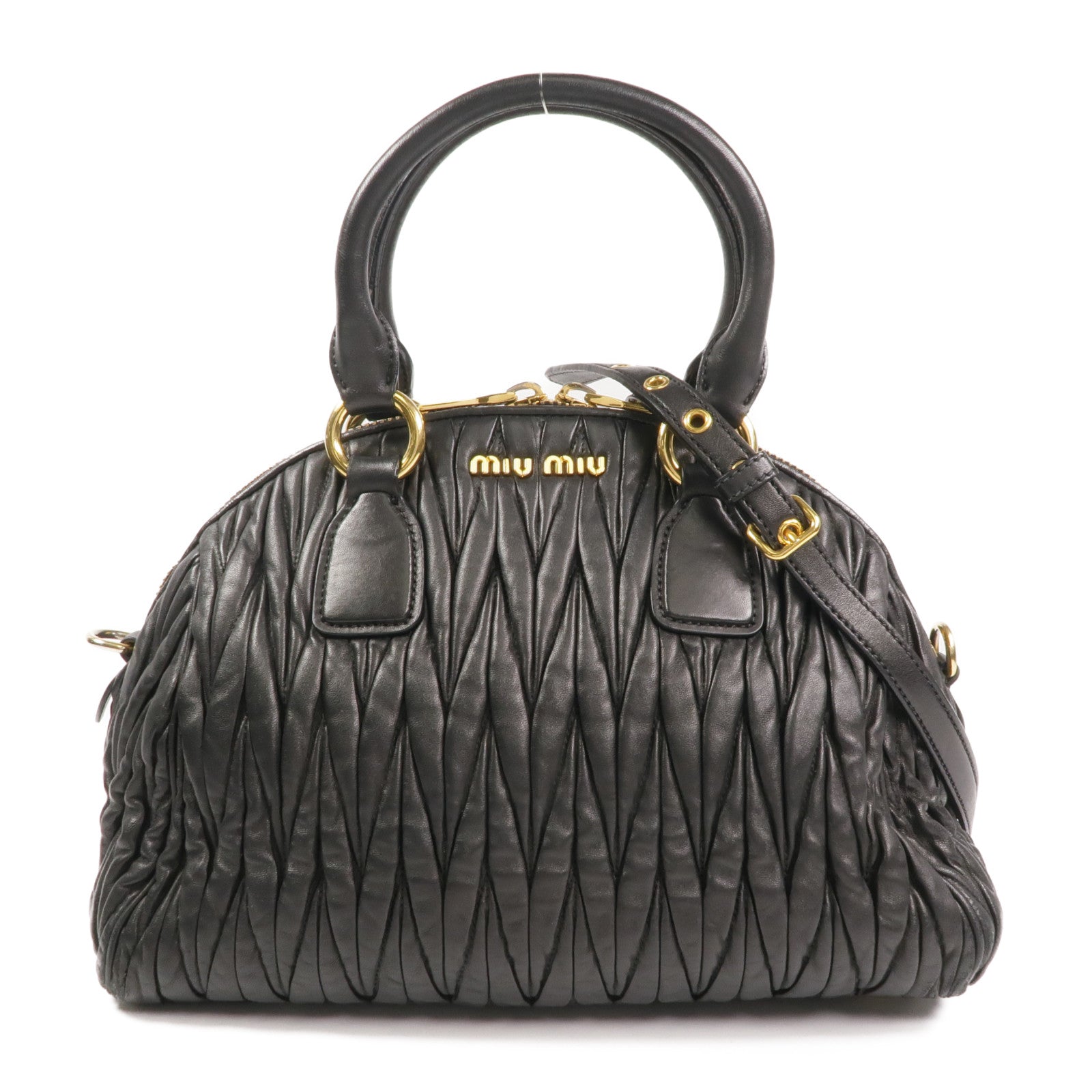 Miu Miu 羊皮皮革2 Way Shoulder金扣手挽肩背兩用袋