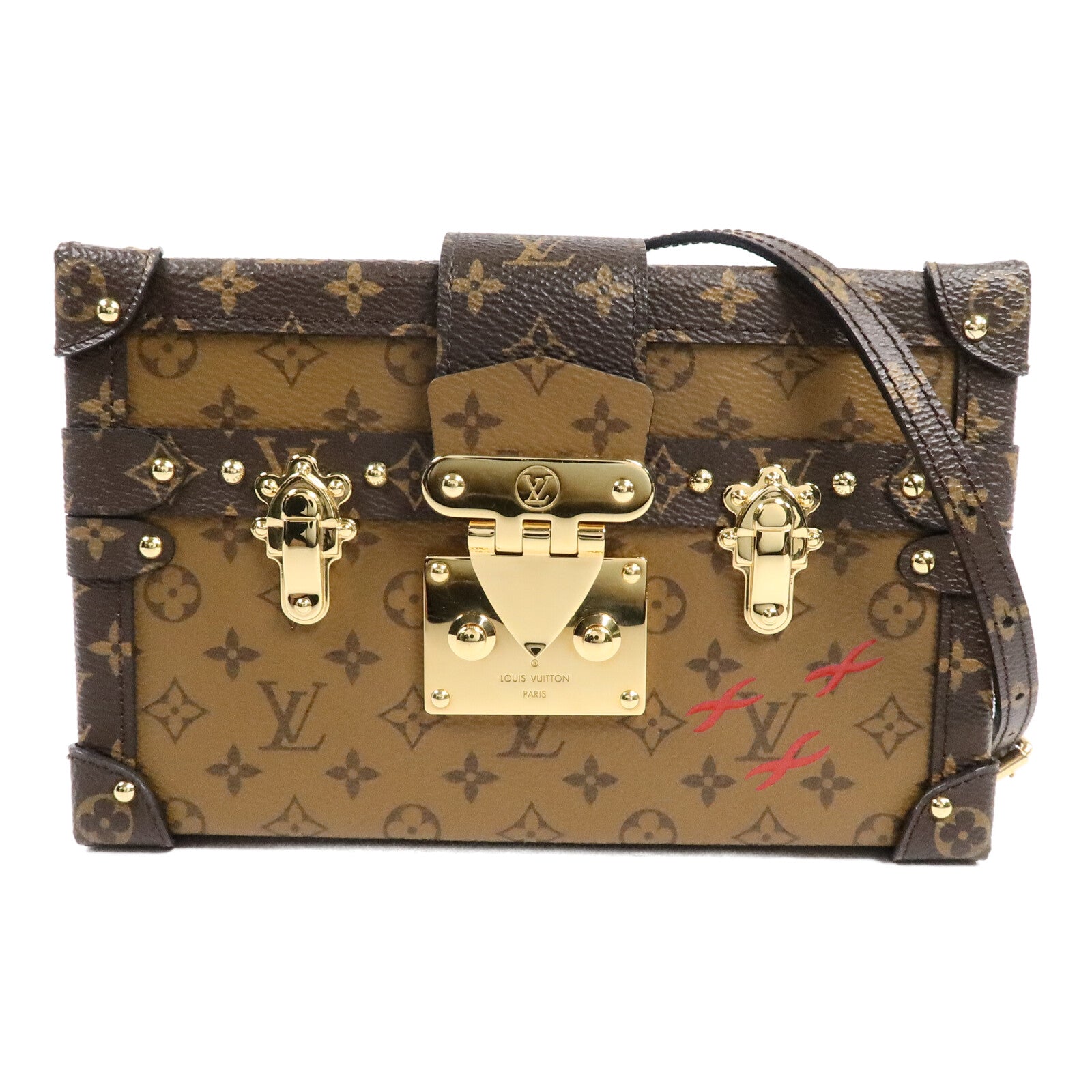 LOUIS VUITTON Monogram Reverse Petite Malle肩背袋