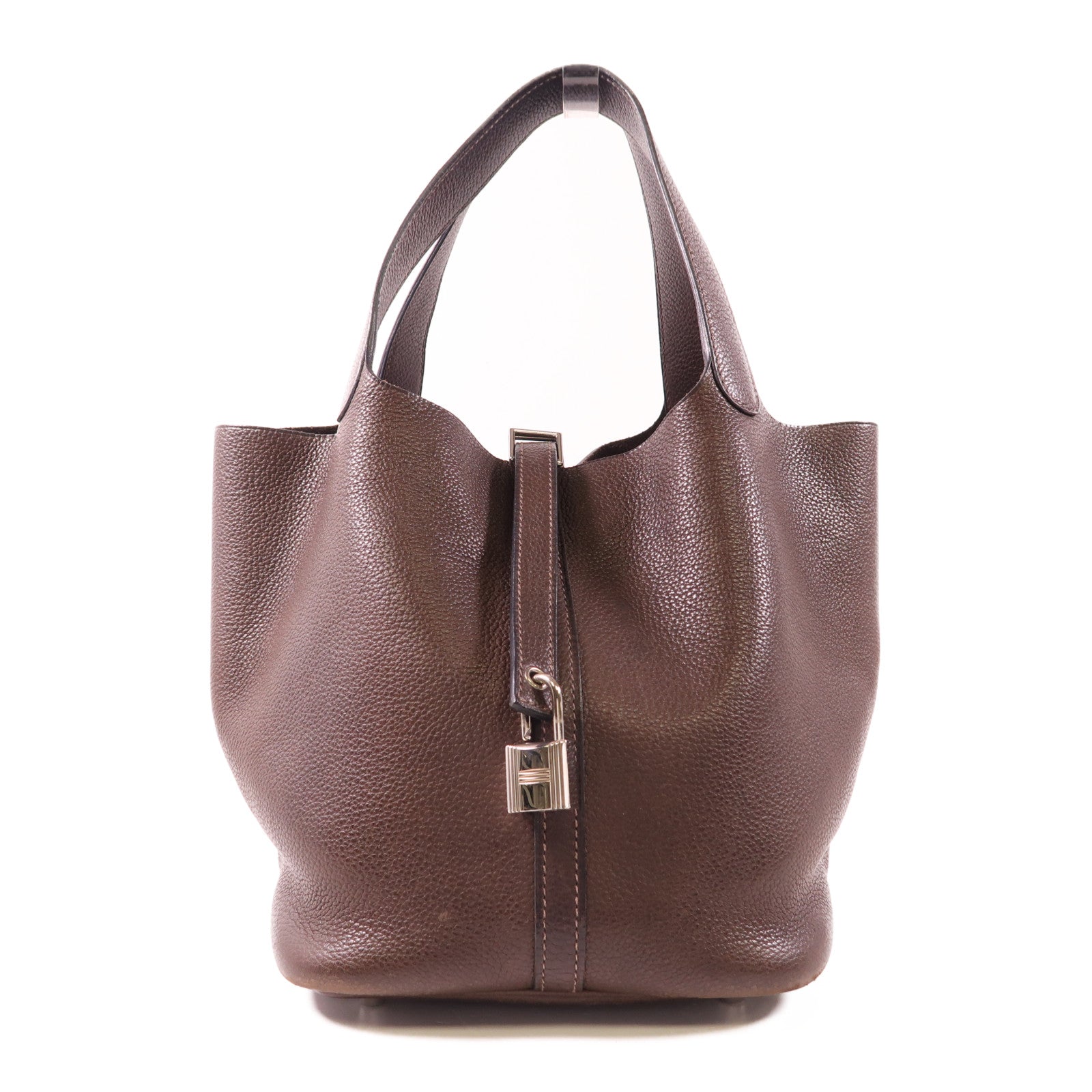 HERMES Fauve皮革Picotin MM銀扣手挽袋