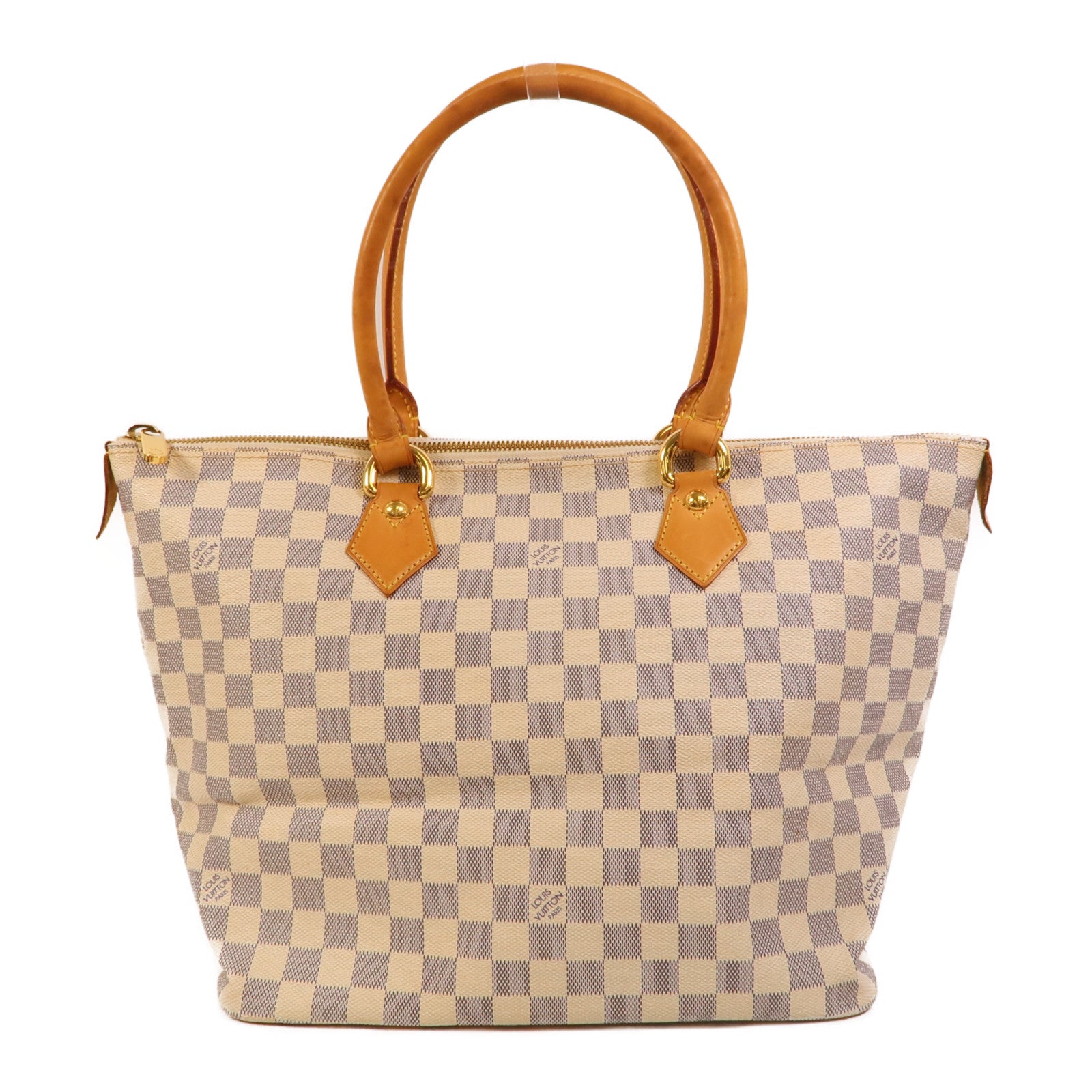 LOUIS VUITTON Damier Azur Saleya MM金扣肩背袋