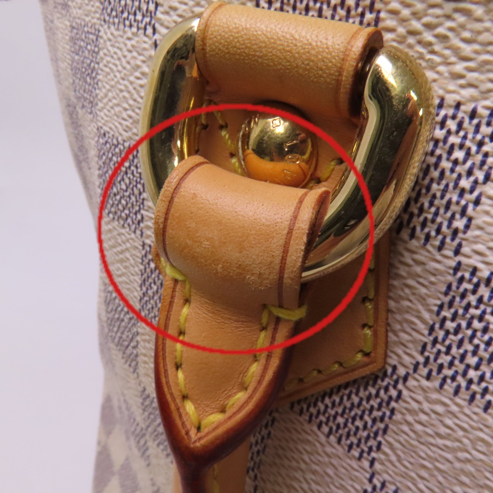 LOUIS VUITTON Damier Azur Saleya PM金扣手挽袋