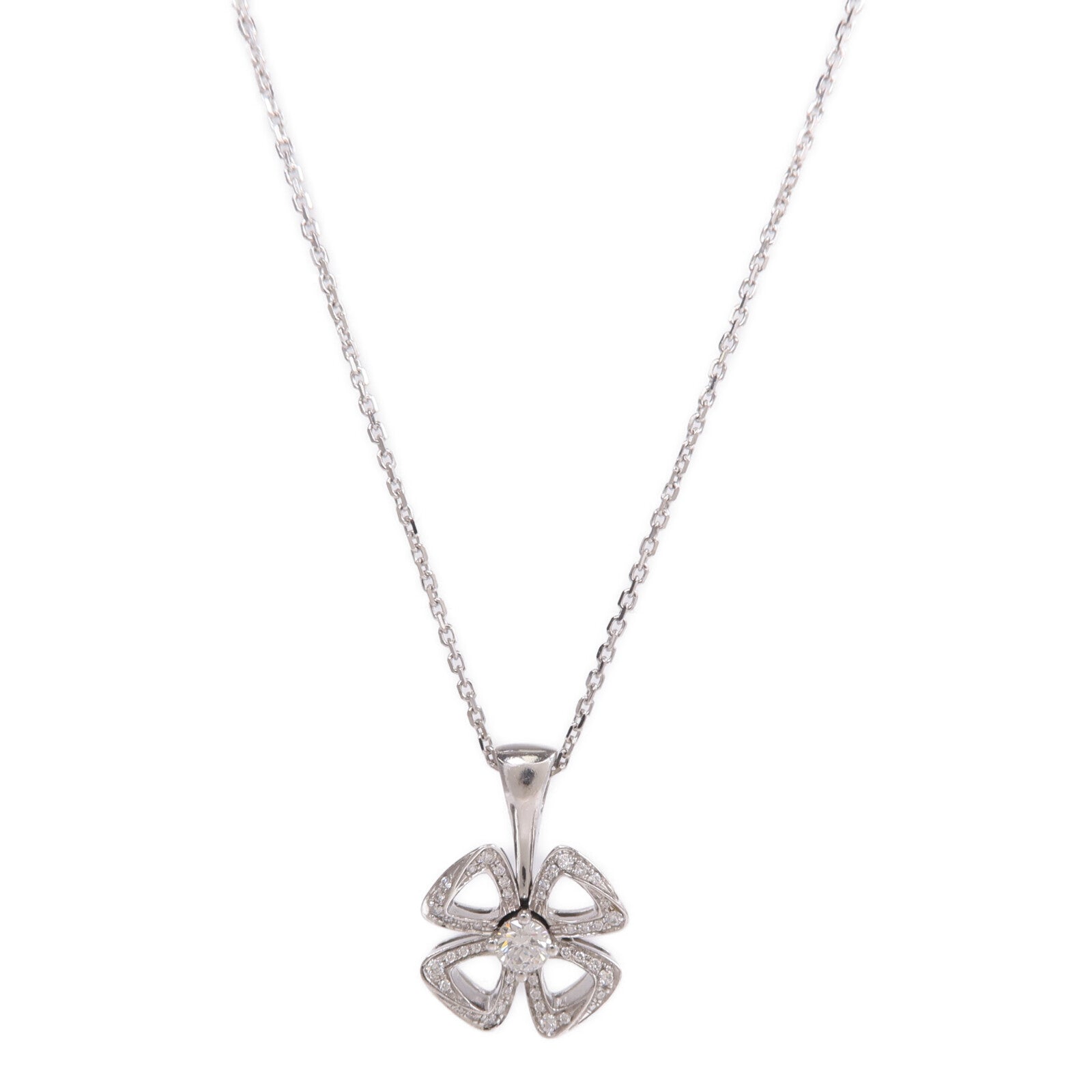 BVLGARI 18K白金Fiorever Diamond Necklace鑽石項鍊