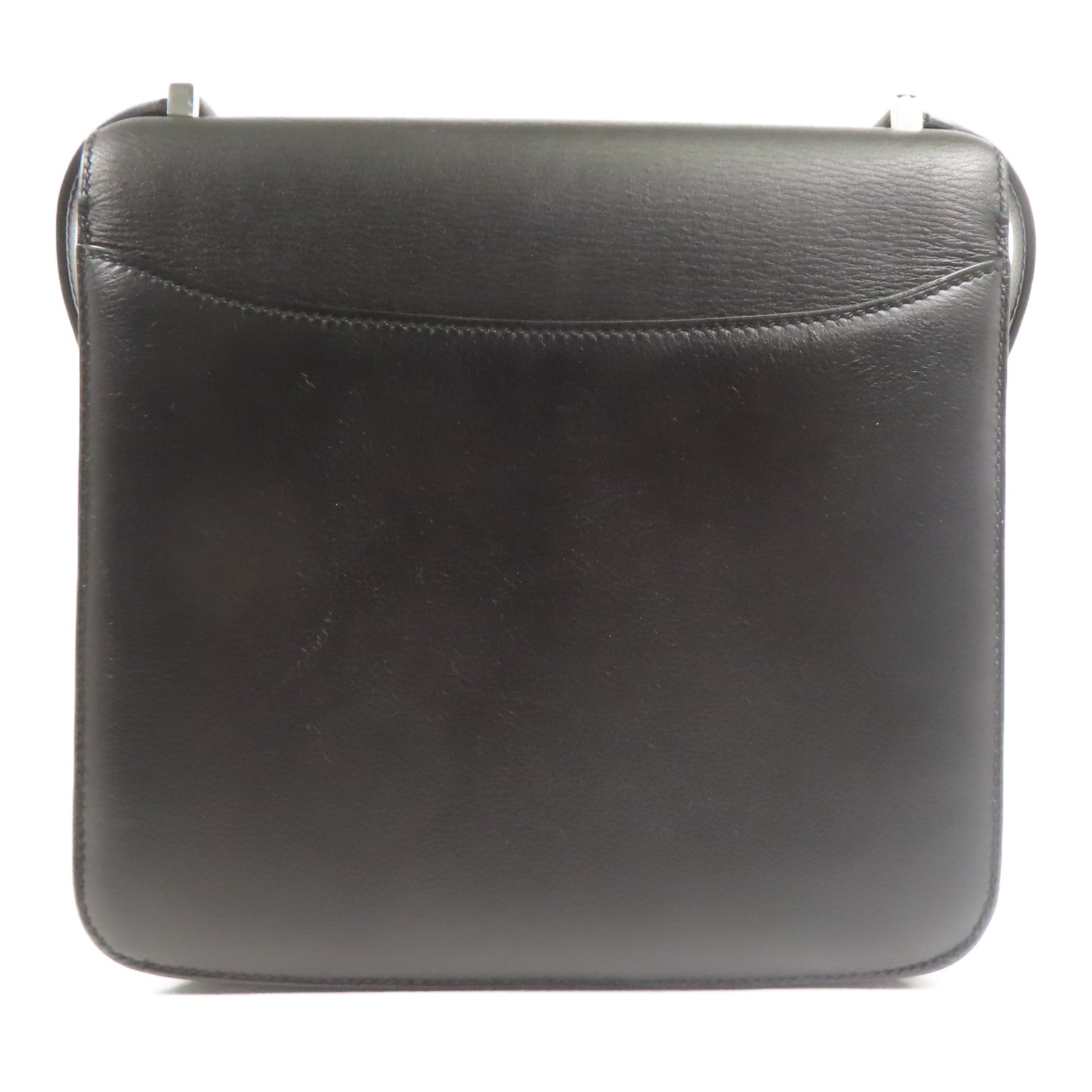 HERMES Evercolor皮革2002銀扣肩背袋Black