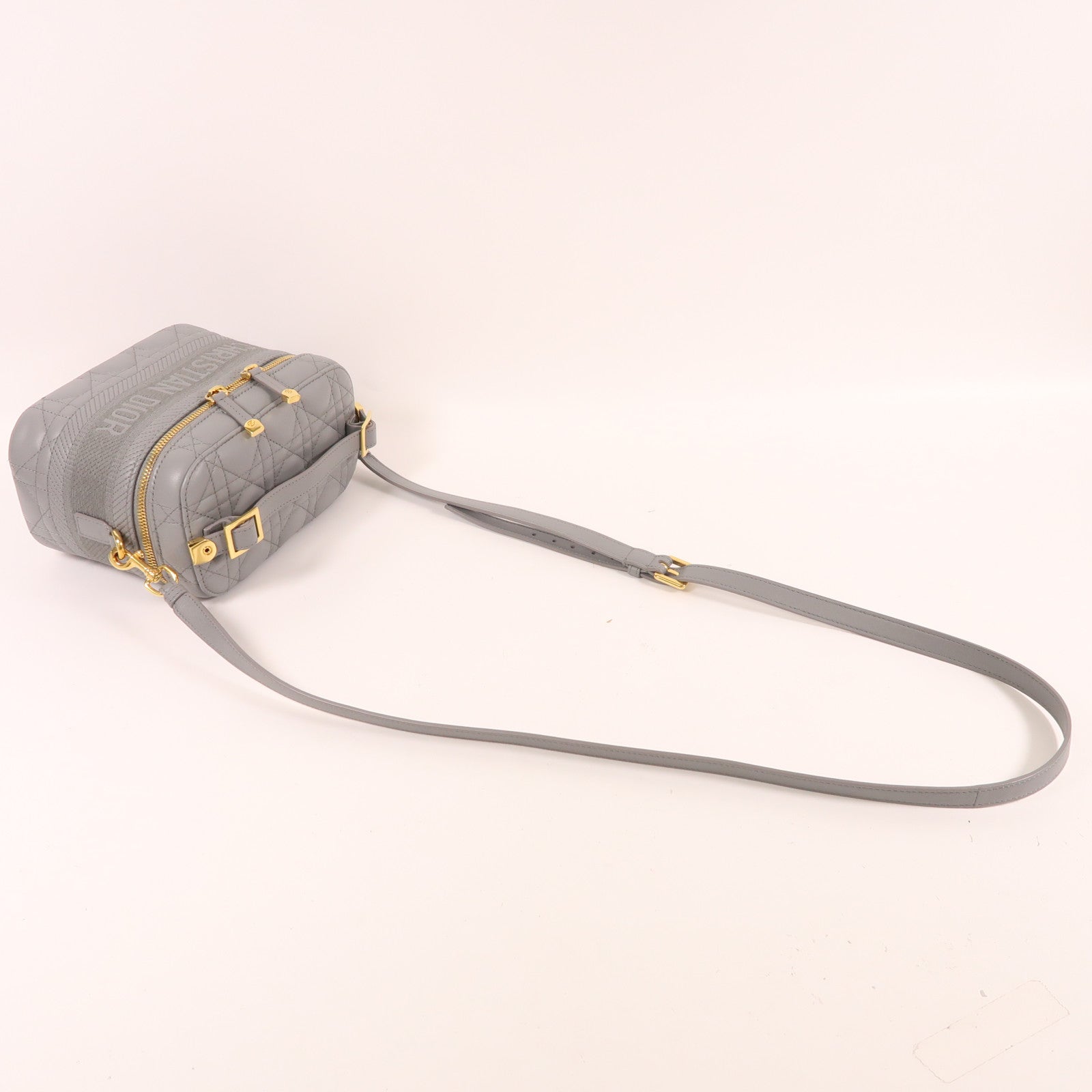 Dior 羊皮皮革Travel Vanity Case金扣手挽肩背兩用袋