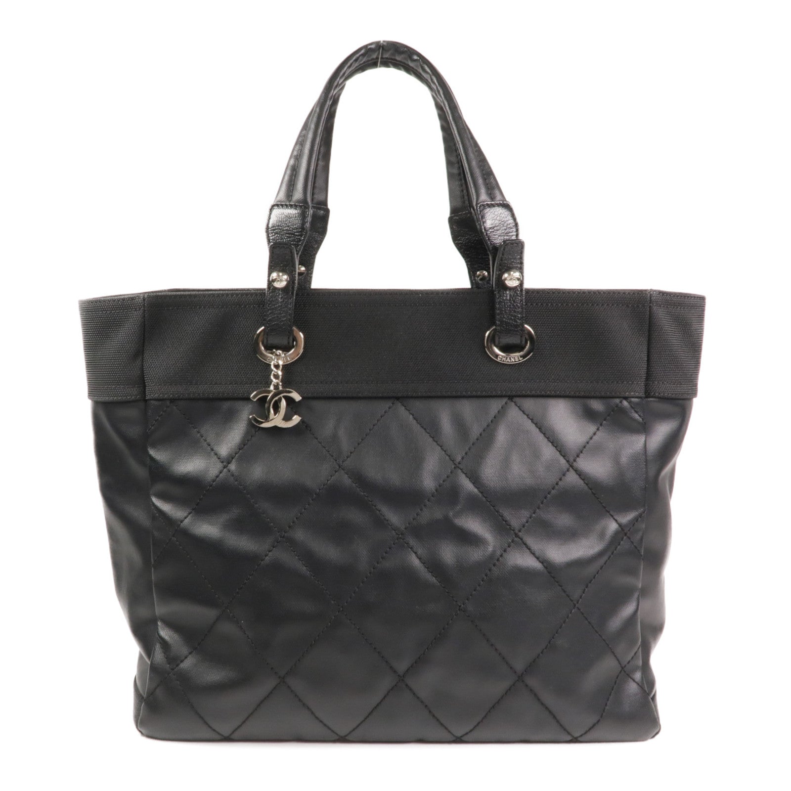 CHANEL 【激減優惠】牛皮皮革Tote Bag銀扣手挽袋