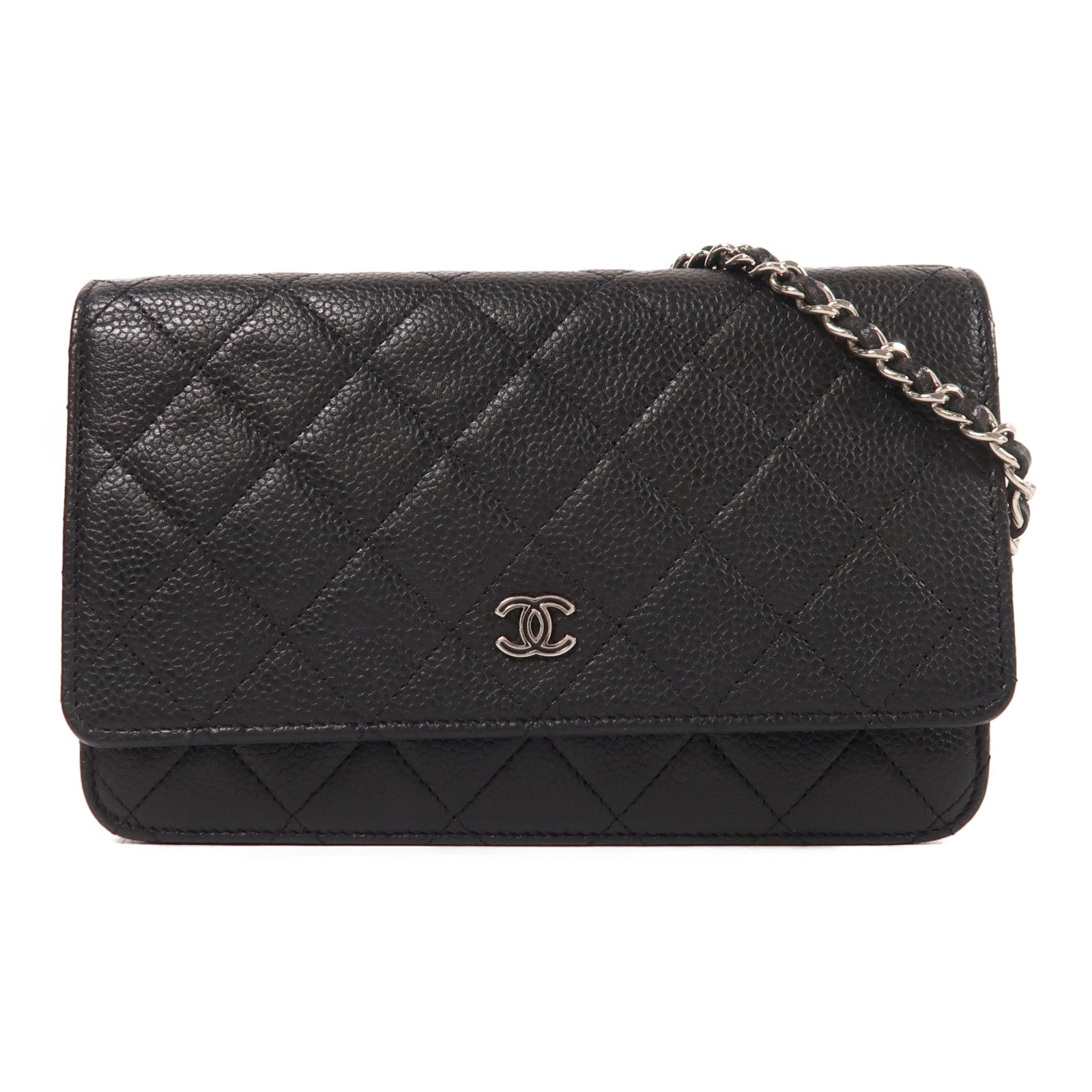 CHANEL 牛皮皮革WOC Wallet On Chain銀扣鏈帶肩背袋
