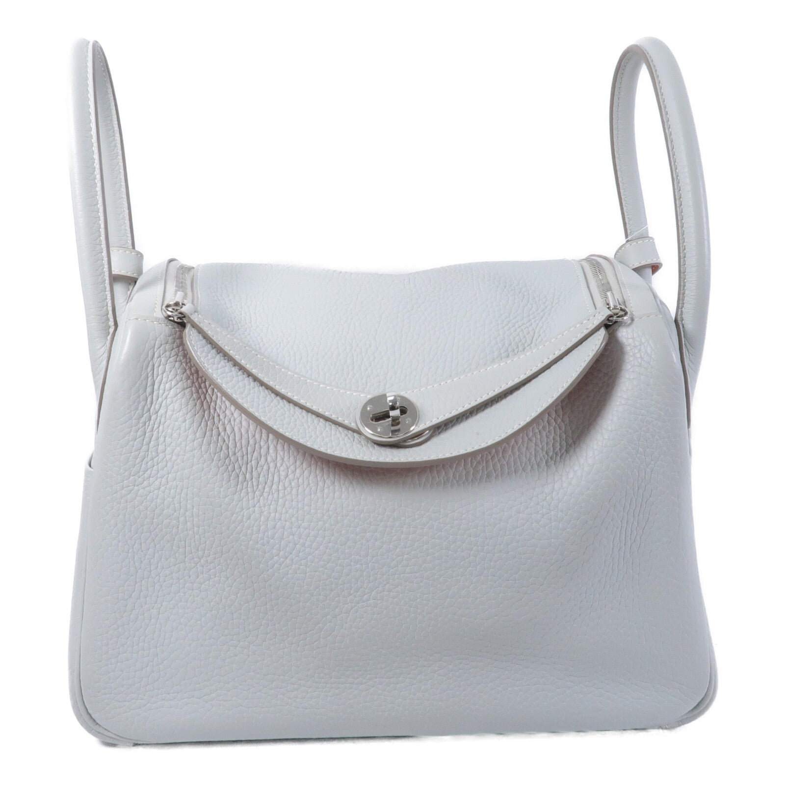 HERMES Clemence皮革Lindy 30手挽肩背兩用袋Craie/Crevette