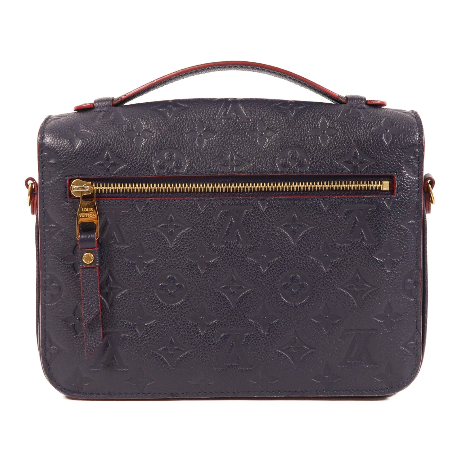 LOUIS VUITTON Monogram Empreinte Pochette Metis金扣手挽肩背兩用袋深藍色