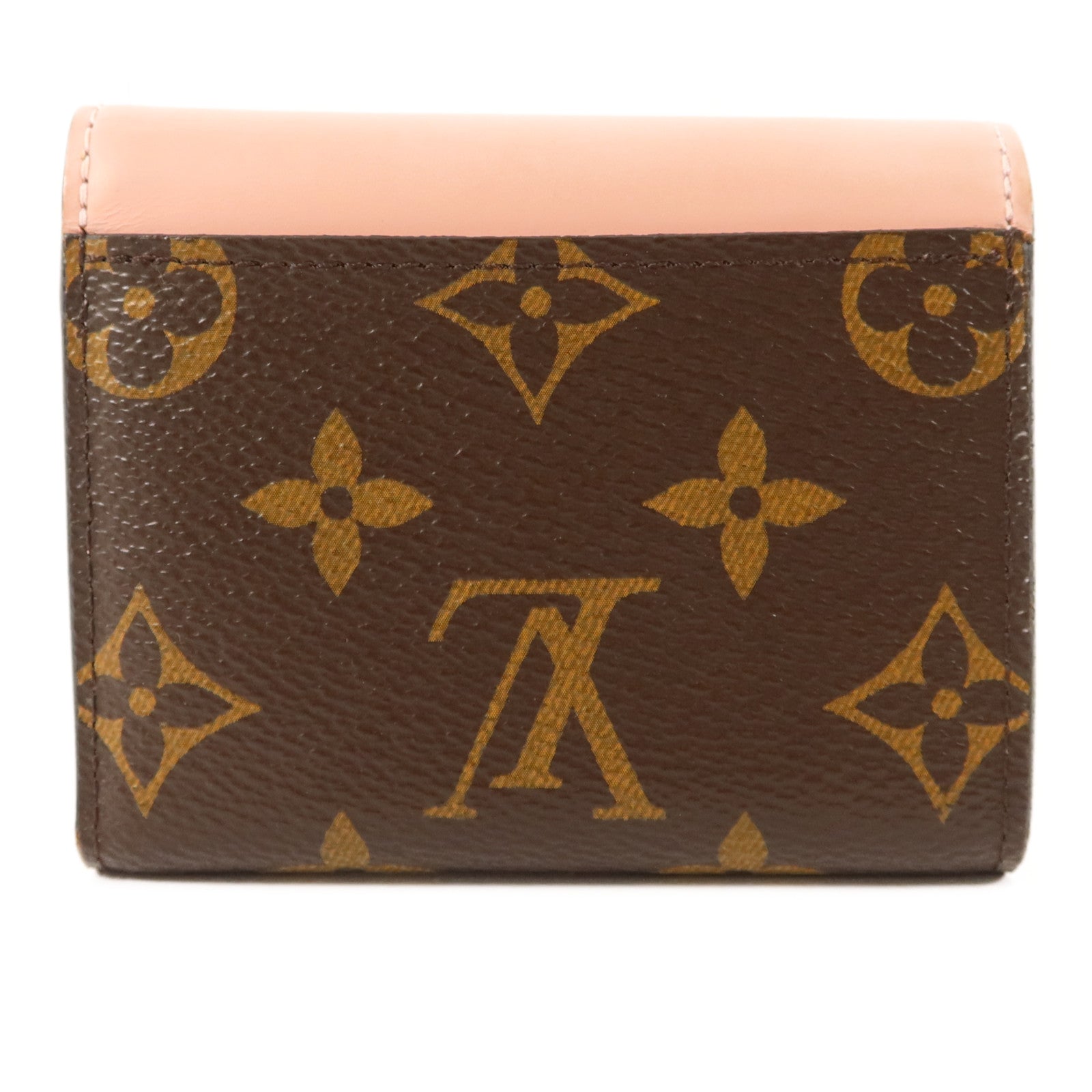 LOUIS VUITTON Monogram/牛皮皮革Zoe Wallet金扣錢包