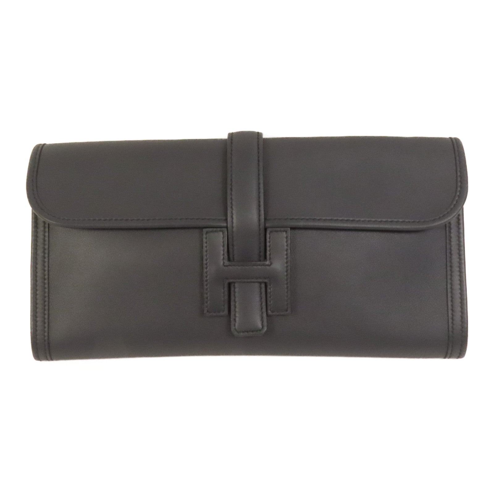 HERMES Swift皮革Jige手拿包Navy