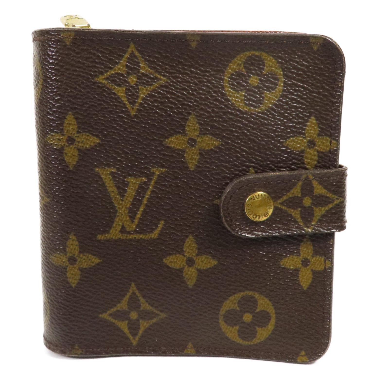 LOUIS VUITTON Monogram Compact Zip Wallet金扣錢包