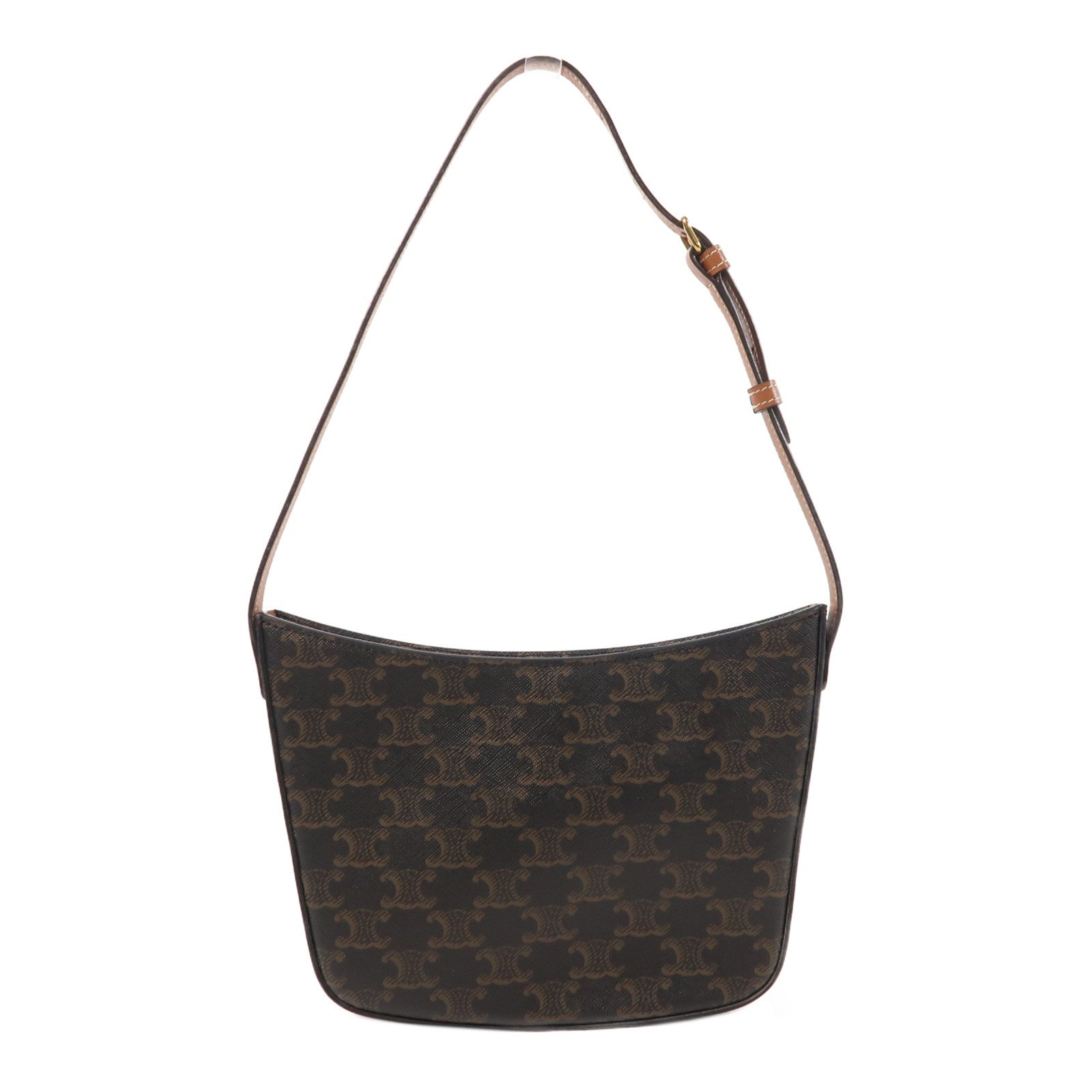 CELINE 塗層帆布Croque金扣肩背袋