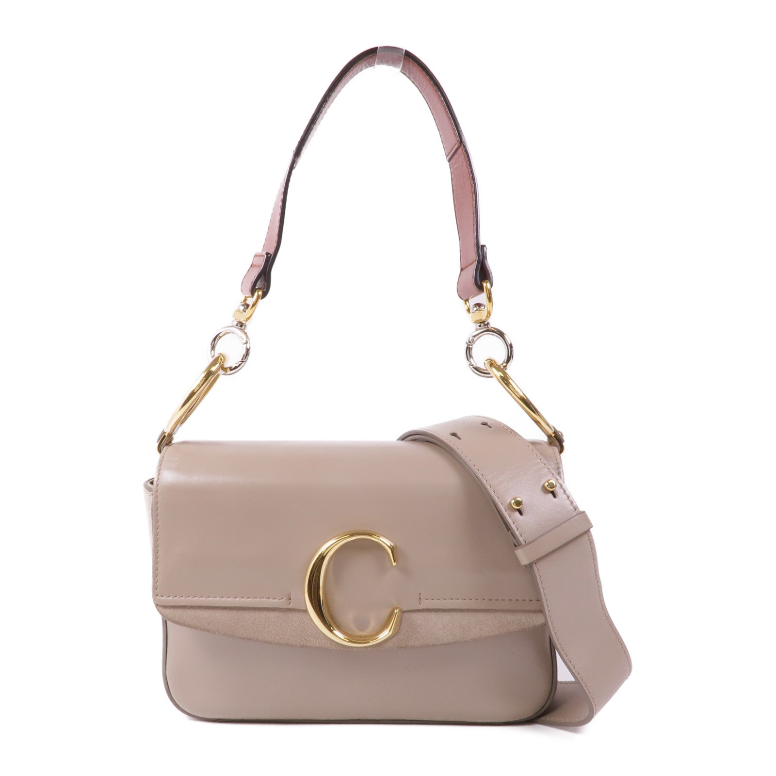 Chloe 牛皮皮革C Bag金扣手挽肩背兩用袋