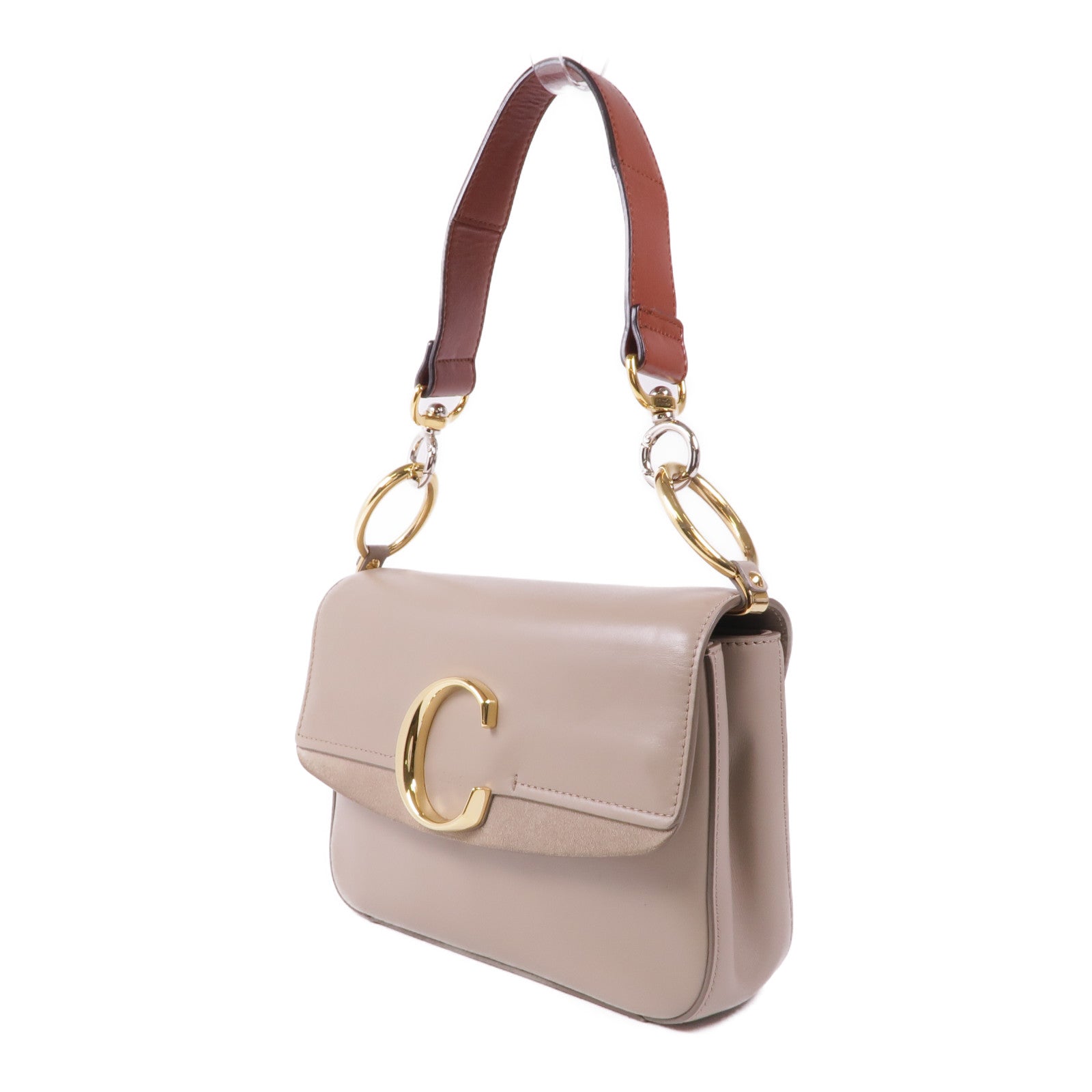 Chloe 牛皮皮革C Bag金扣手挽肩背兩用袋