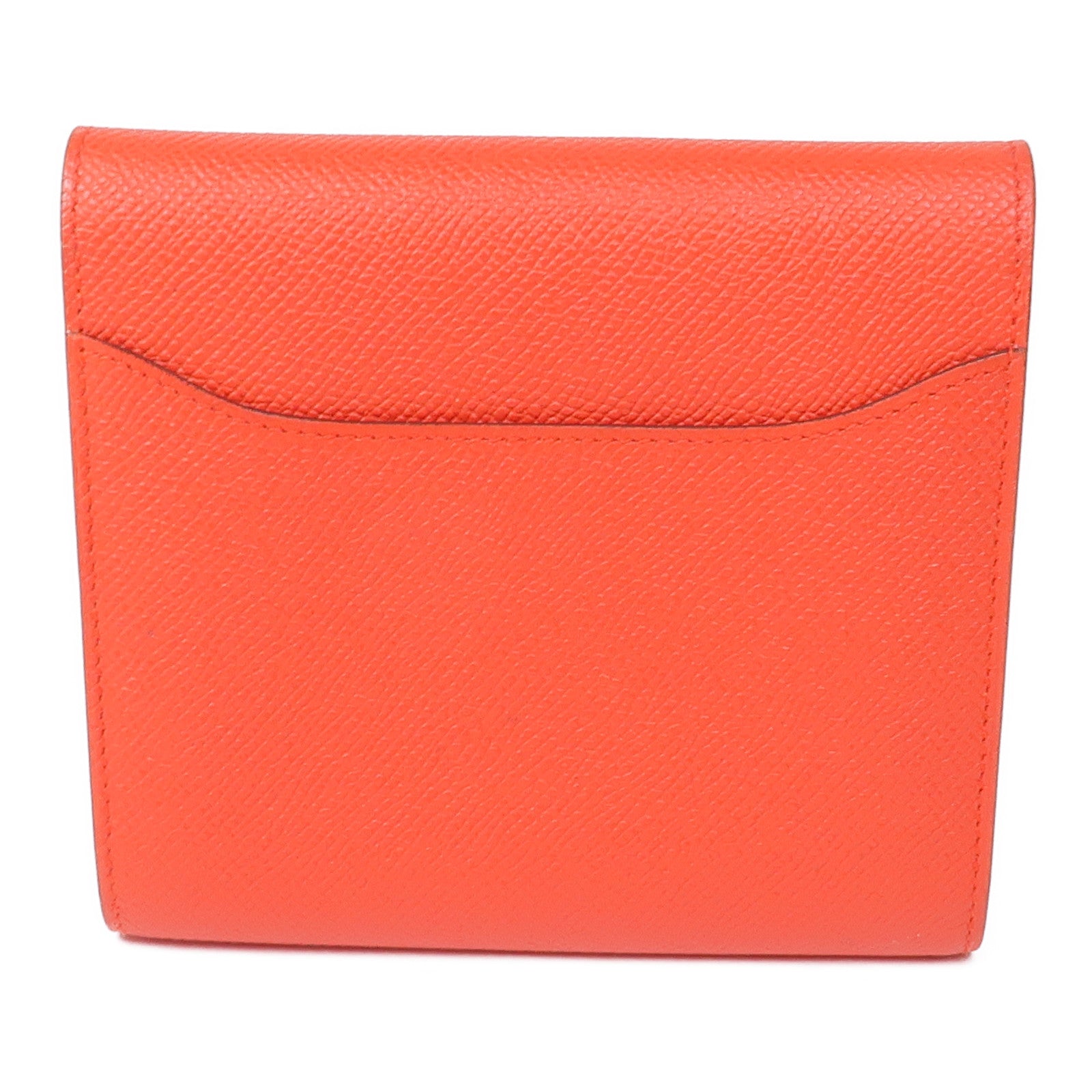 HERMES Epsom皮革Constance Slim Wallet銀扣錢包Rouge Tomato