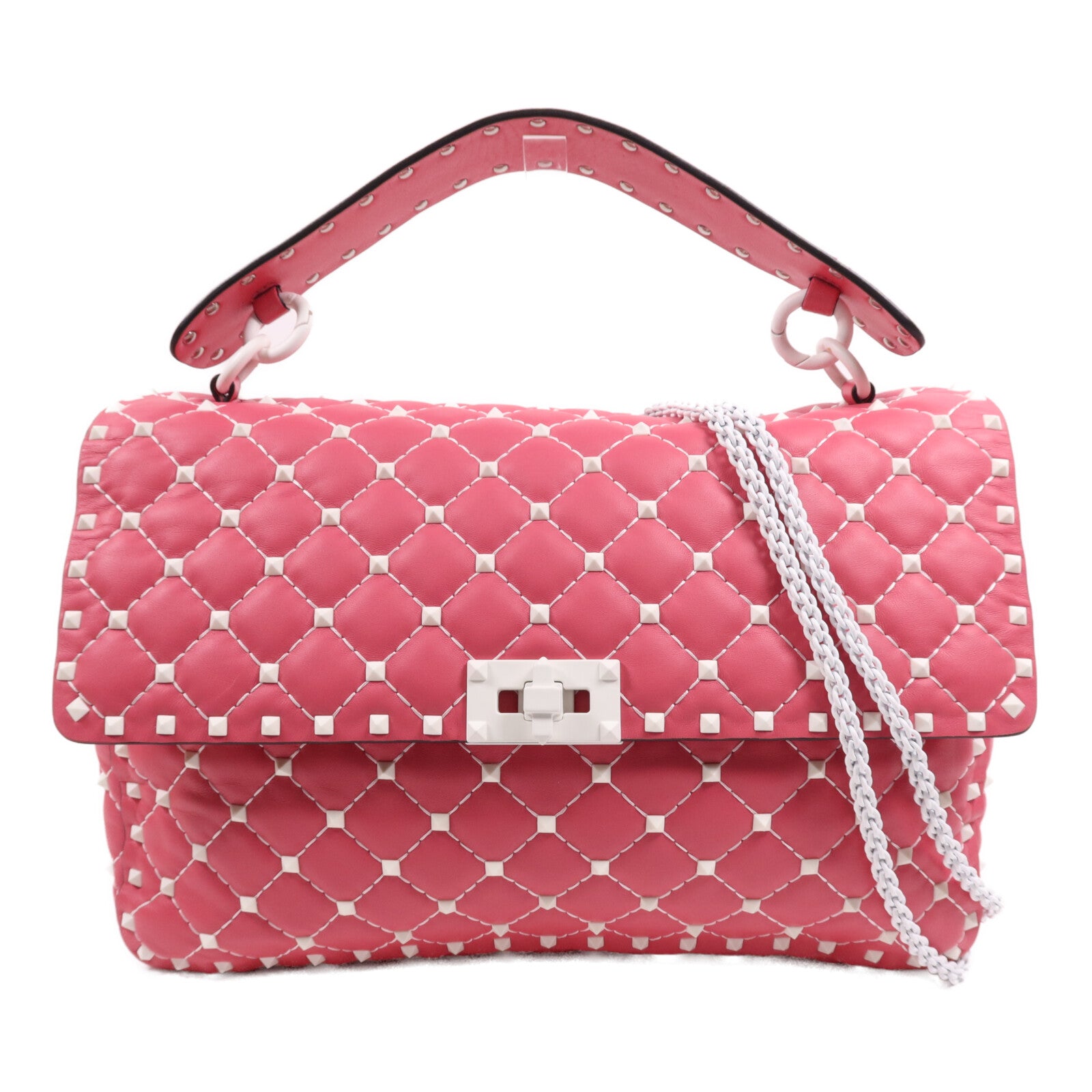 Valentino 牛皮皮革Rocktud Spike手挽肩背兩用袋