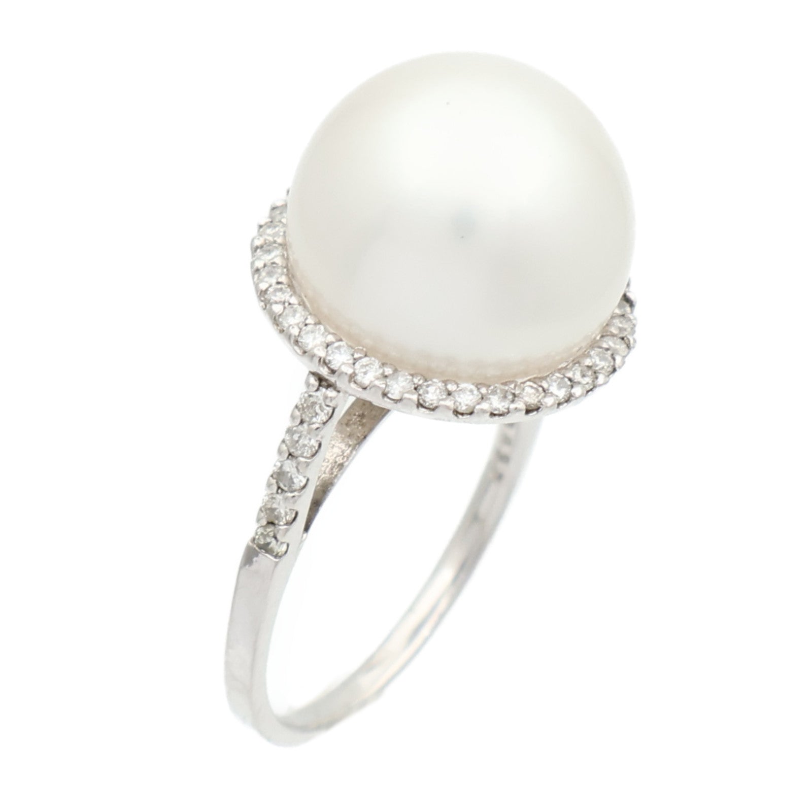 JEWELRY PT900鉑金Pearl Diamond Ring珍珠/鑽石戒指