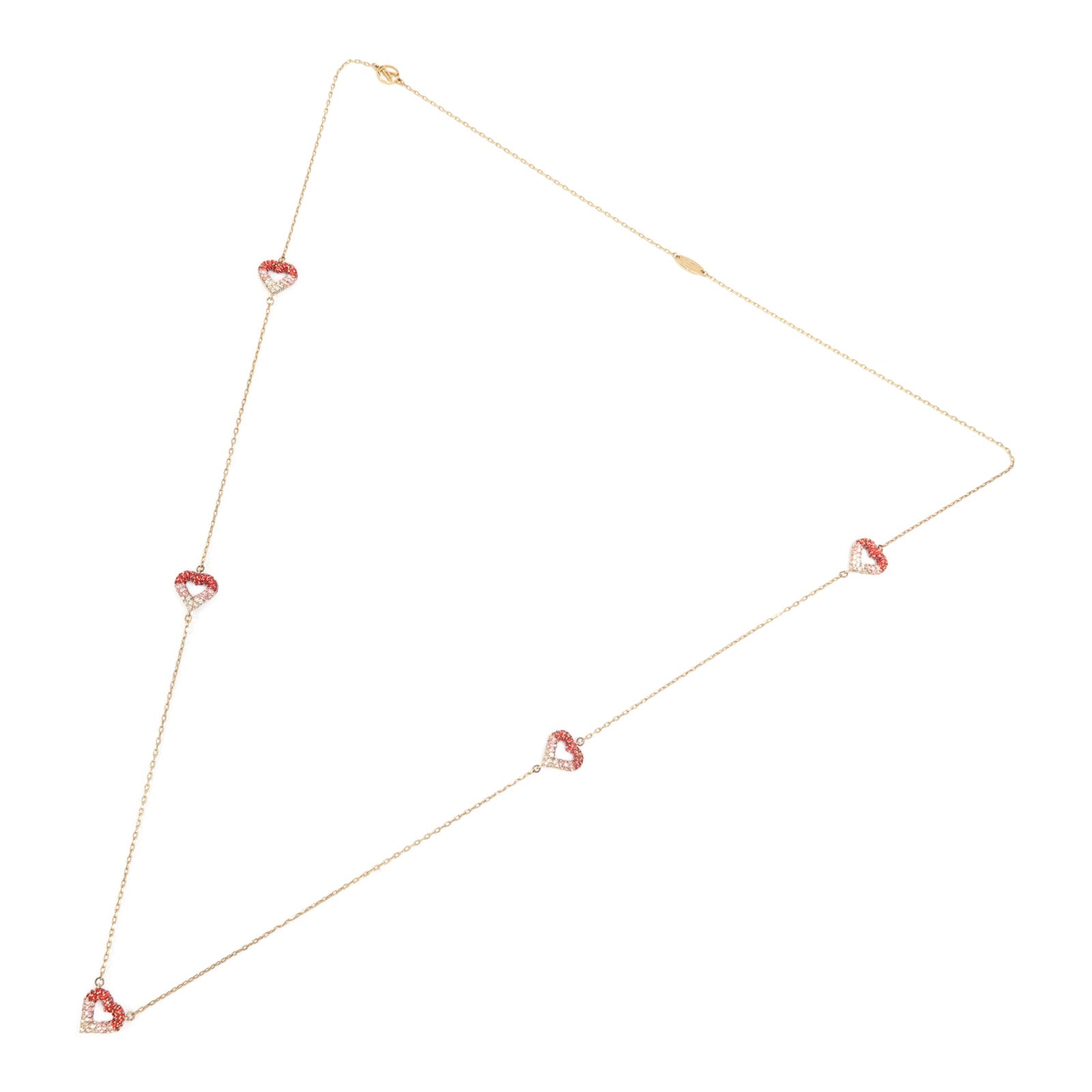 LOUIS VUITTON 【激減優惠】黃銅Lv&V Strass項鍊粉紅色/紅色