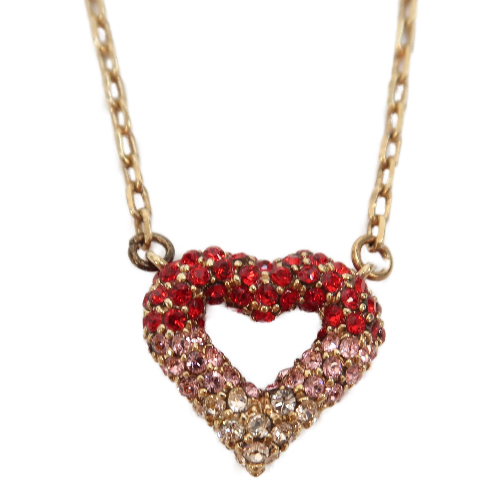 LOUIS VUITTON 【激減優惠】黃銅Lv&V Strass項鍊粉紅色/紅色