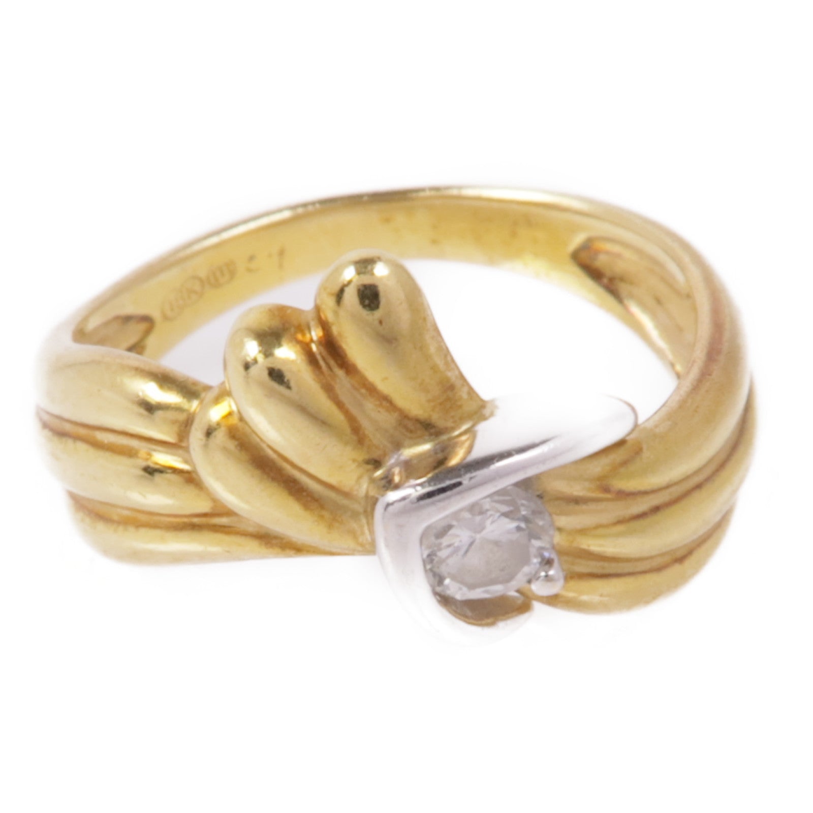 JEWELRY 【激減優惠】18K白金/黃金Diamond Ring鑽石戒指US#4.75