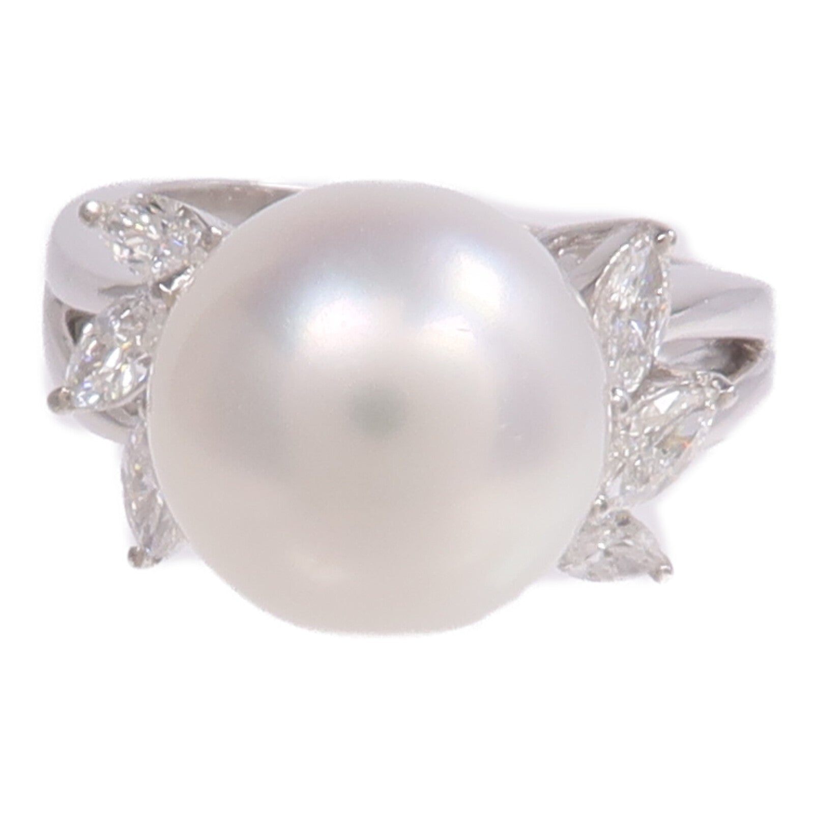 JEWELRY 18K白金Pearl Diamond Ring珍珠/鑽石戒指