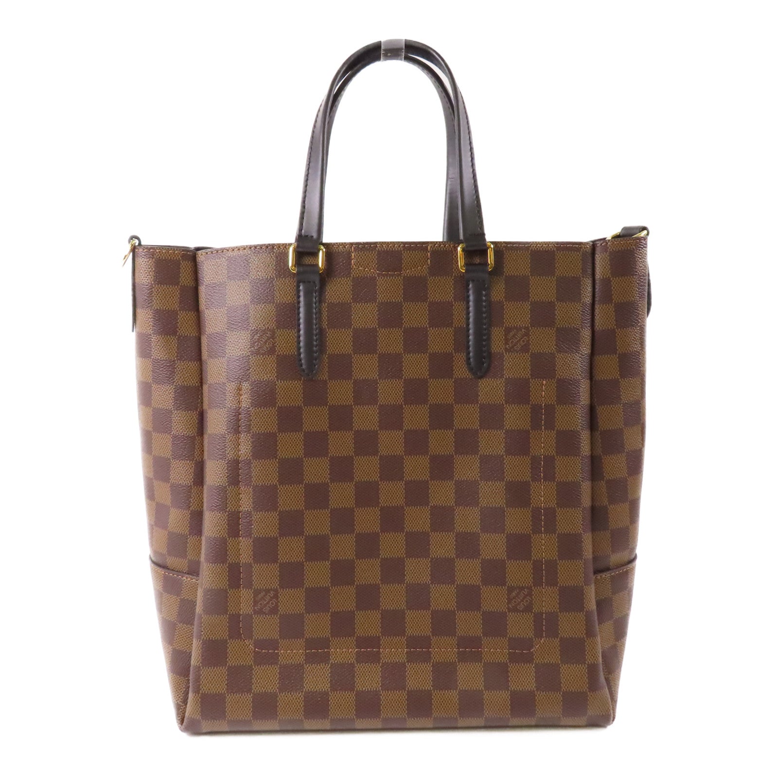 LOUIS VUITTON Damier Belmont金扣手挽肩背兩用袋