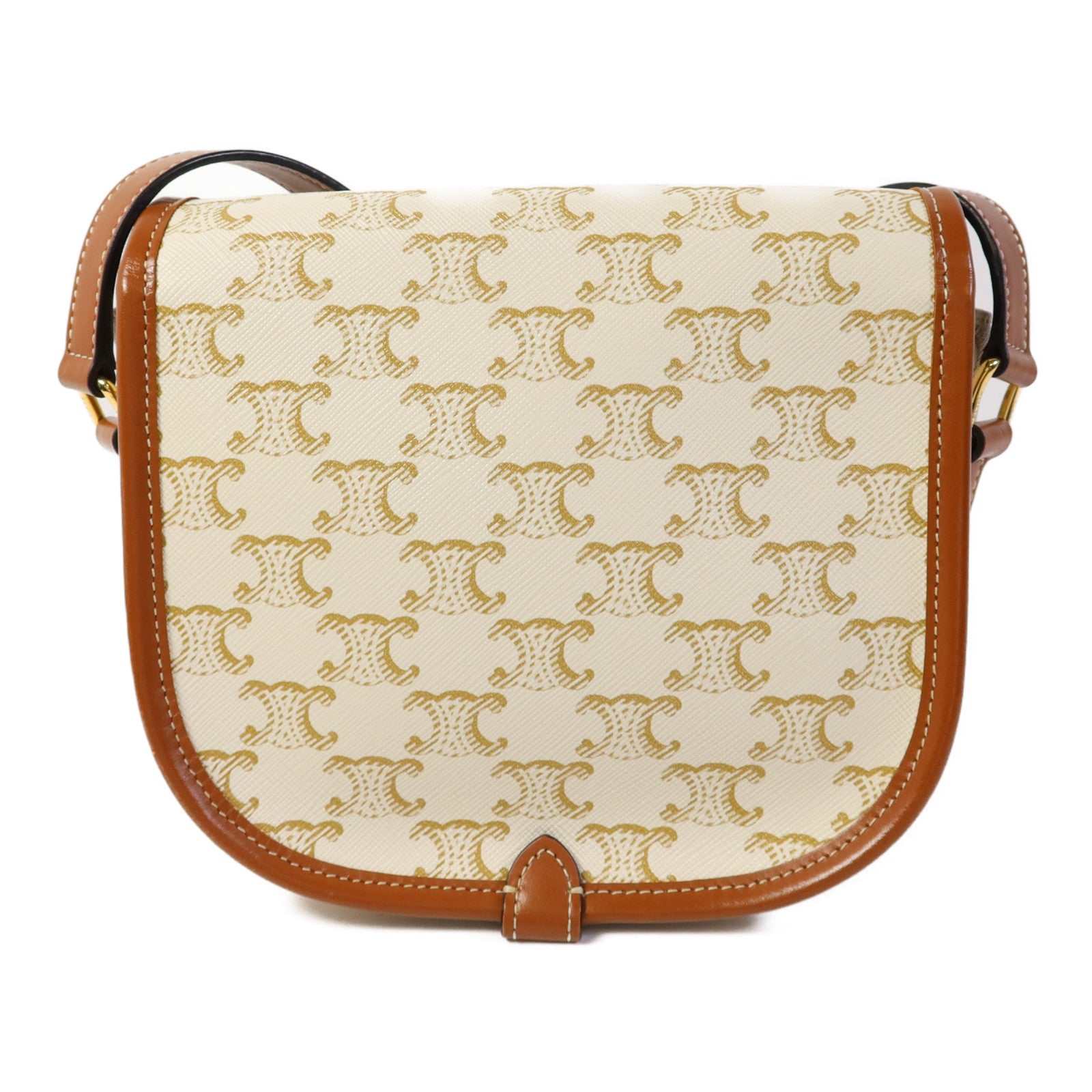 CELINE 塗層帆布Folco金扣肩背袋