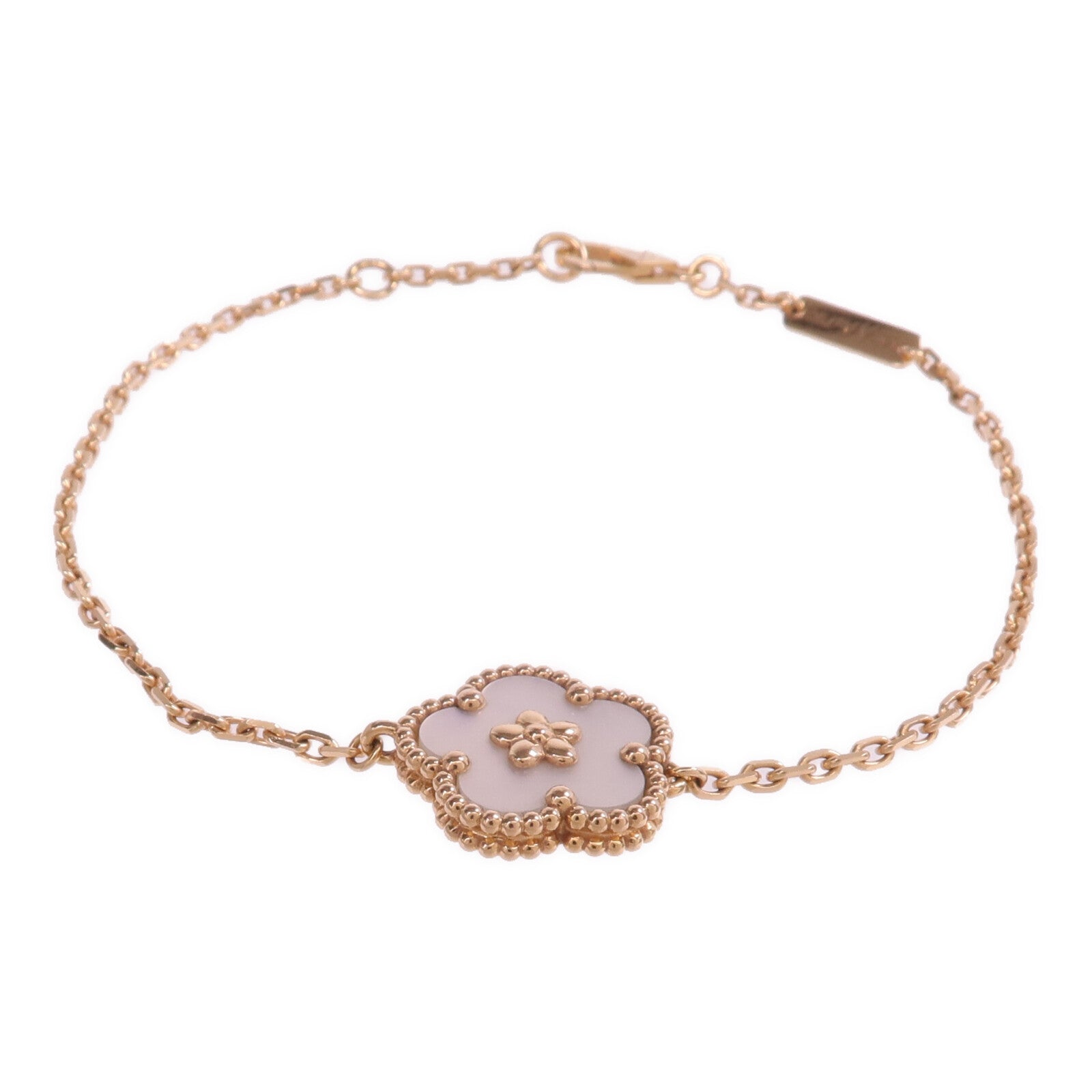 Van Cleef & Arpels 18K玫瑰金Lucky Spring Bracelet珍珠母貝手鏈